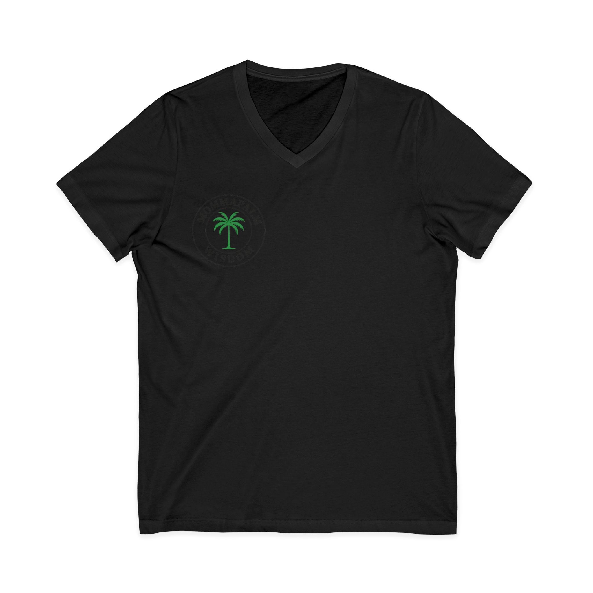 Palm Tree V-Neck Tee — "Nomad Palm Wisdom" Minimal Tropical Graphic Shirt