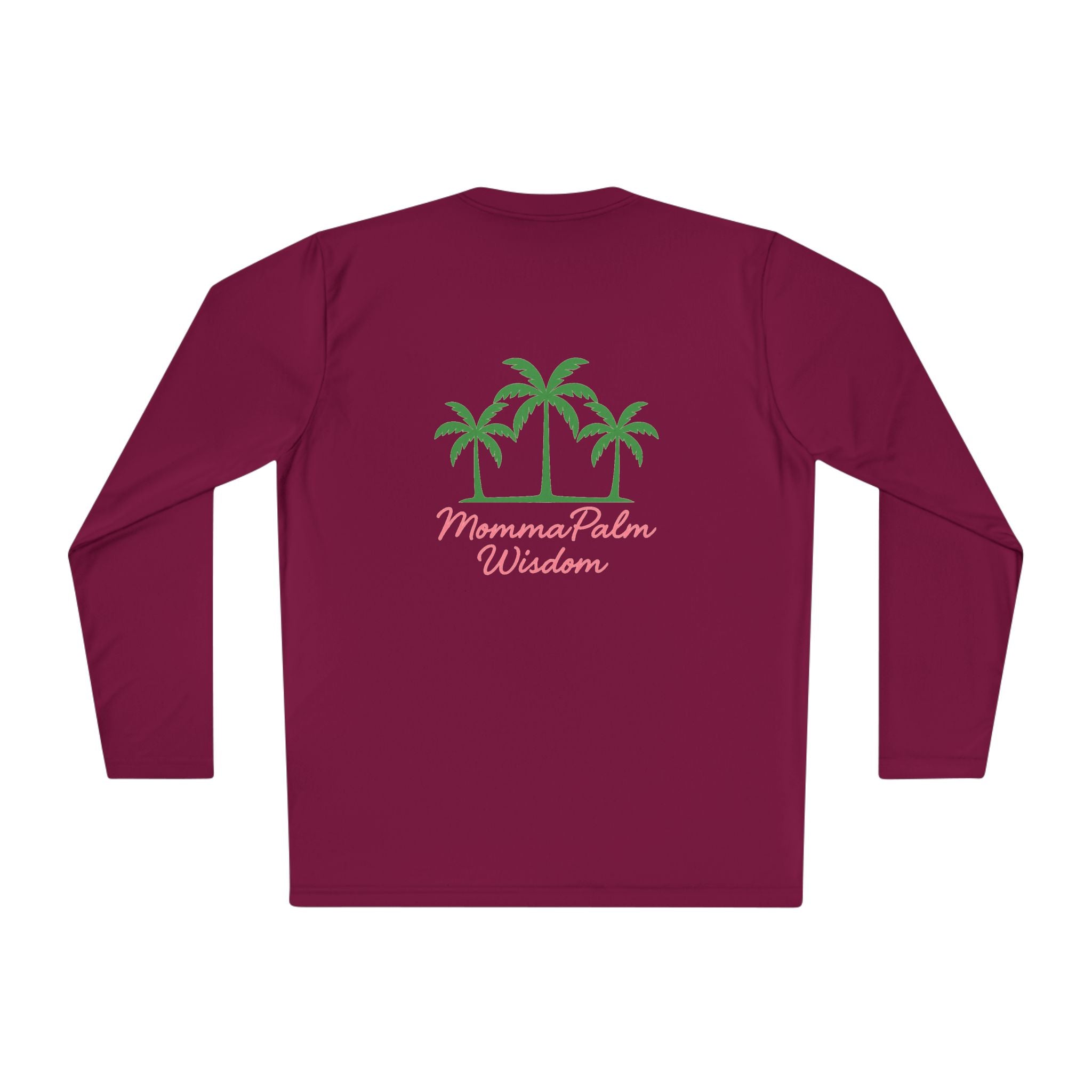 Palm Trio Long Sleeve Tee — “MommaPalm Wisdom” Tropical Graphic