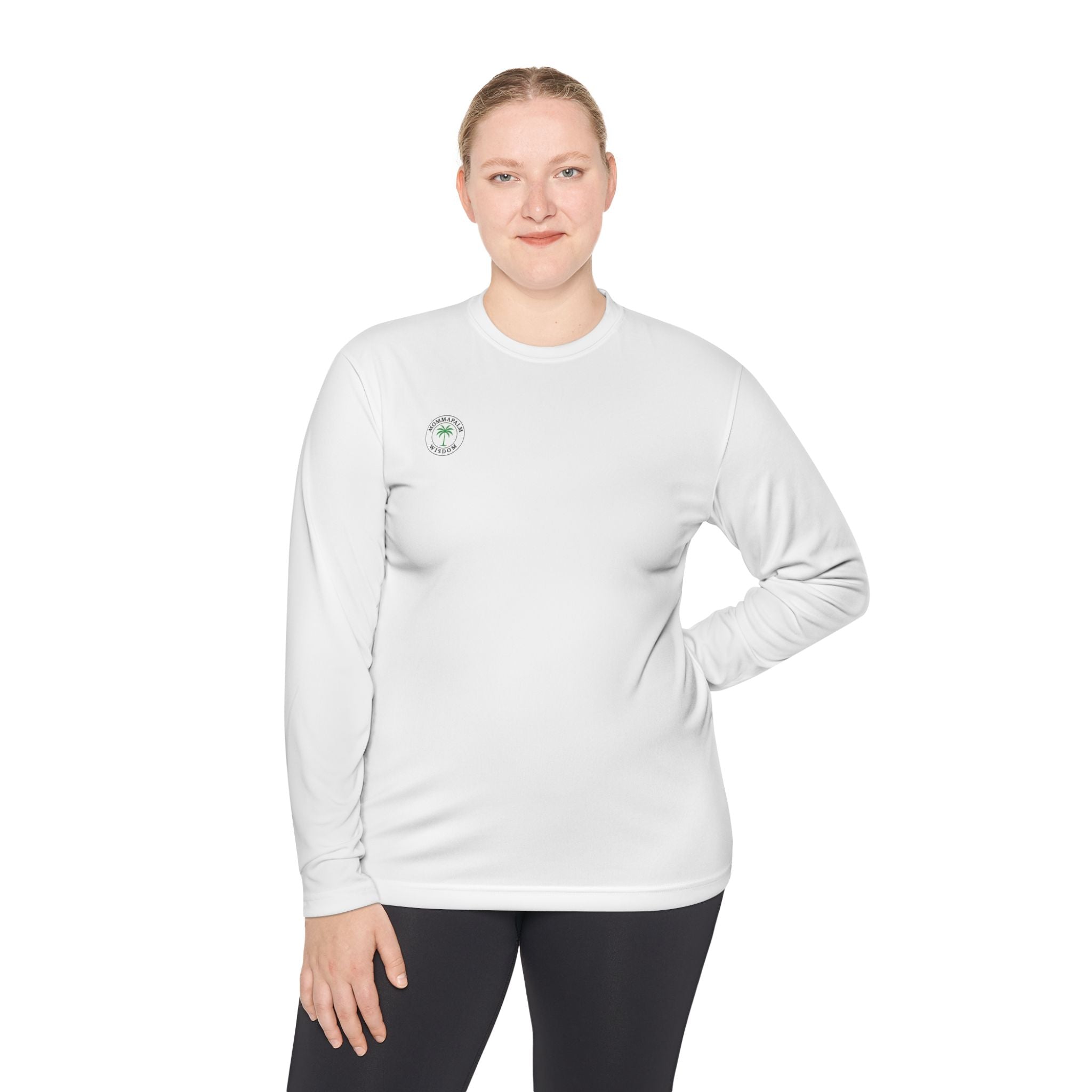 Palm Trio Long Sleeve Tee — “MommaPalm Wisdom” Tropical Graphic