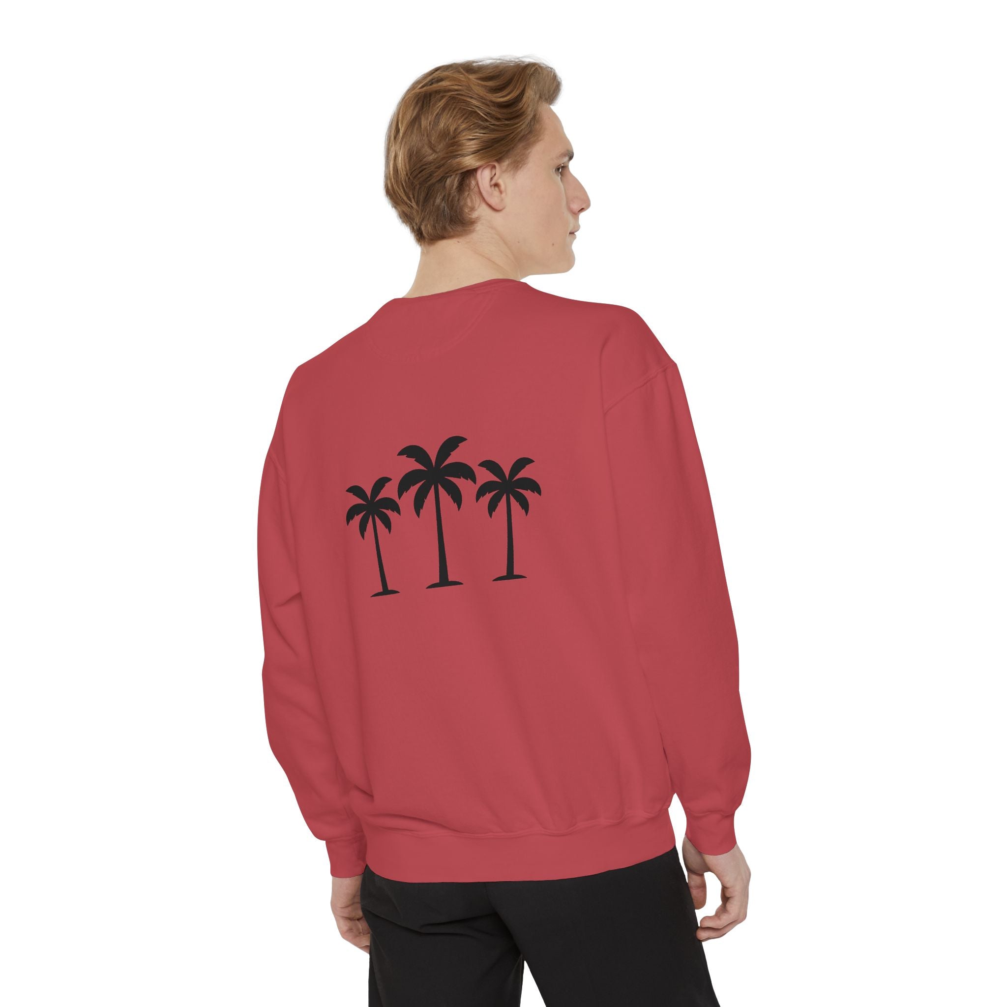 Palm Trio Sweatshirt — Tropical Palm Trees Graphic Crewneck