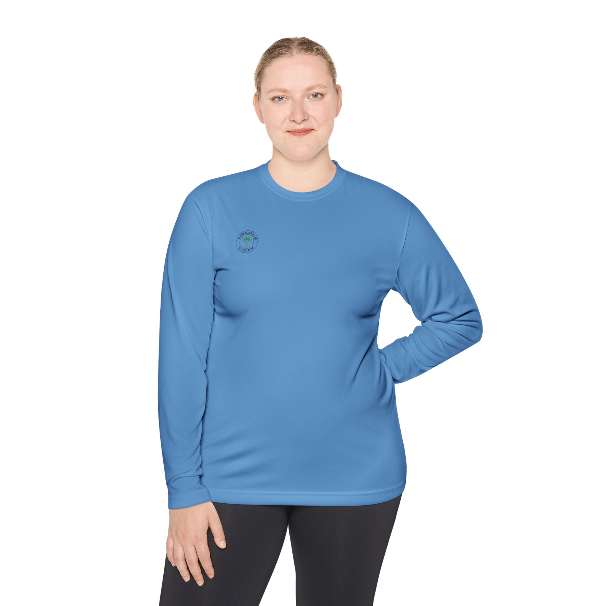 Palm Trio Long Sleeve Tee — “MommaPalm Wisdom” Tropical Graphic