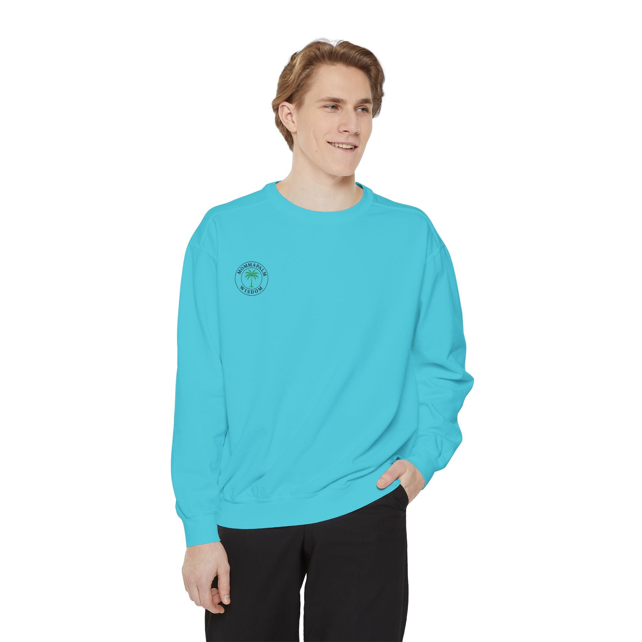 Palm Trio Sweatshirt — Tropical Palm Trees Graphic Crewneck