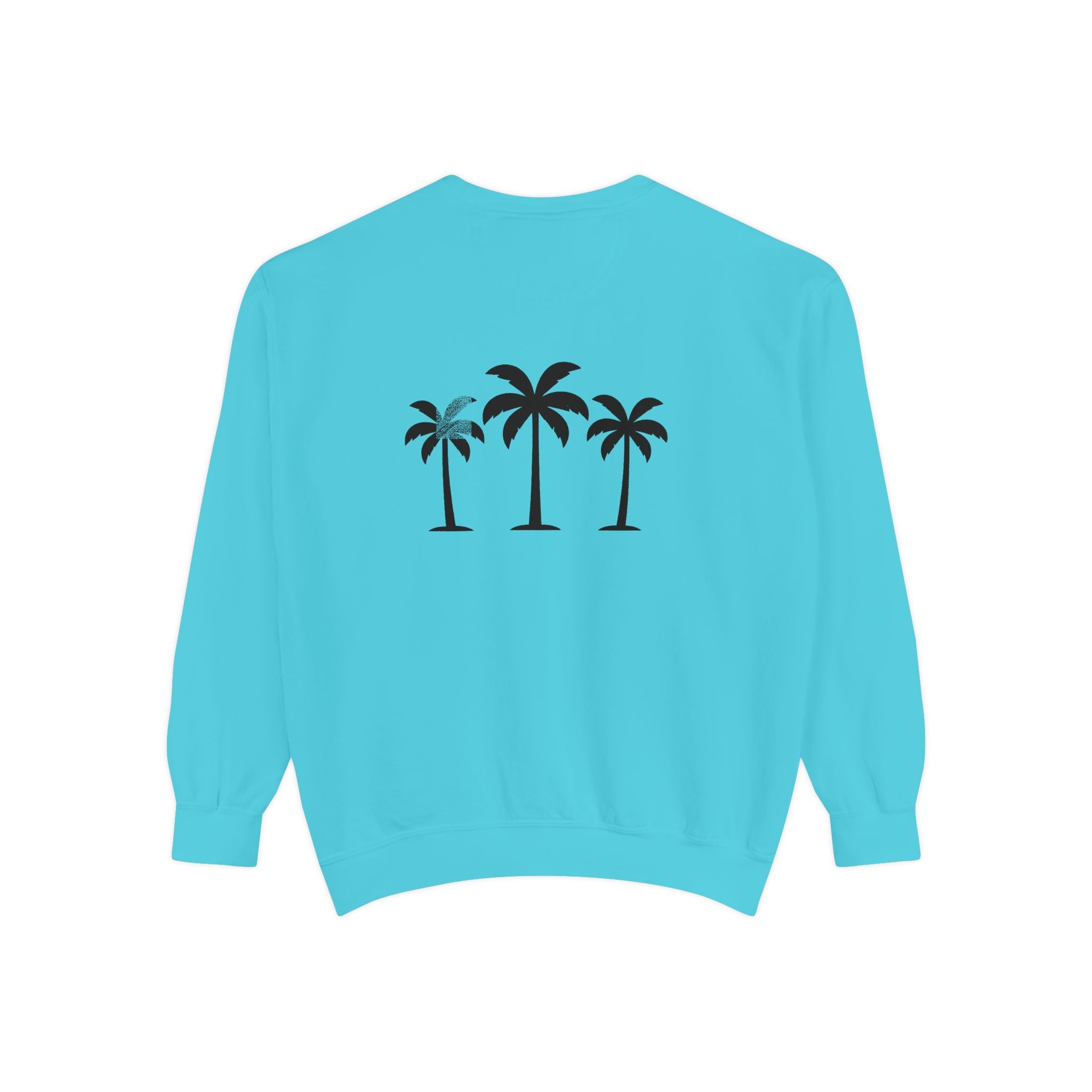 Palm Trio Sweatshirt — Tropical Palm Trees Graphic Crewneck