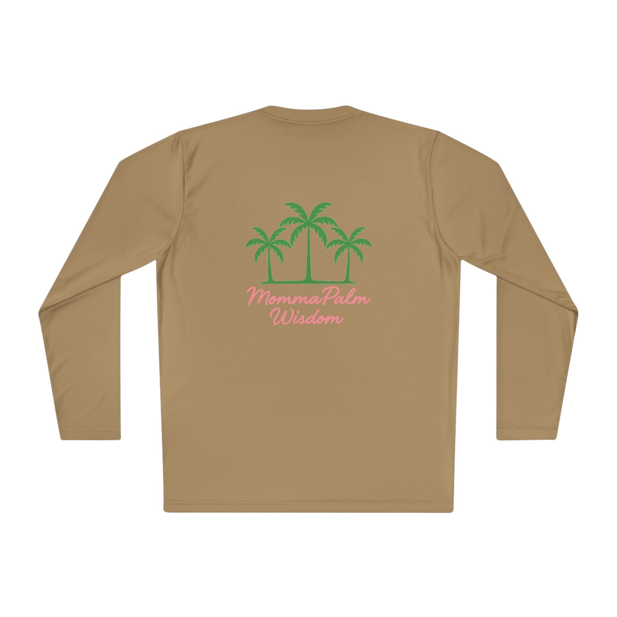 Palm Trio Long Sleeve Tee — “MommaPalm Wisdom” Tropical Graphic