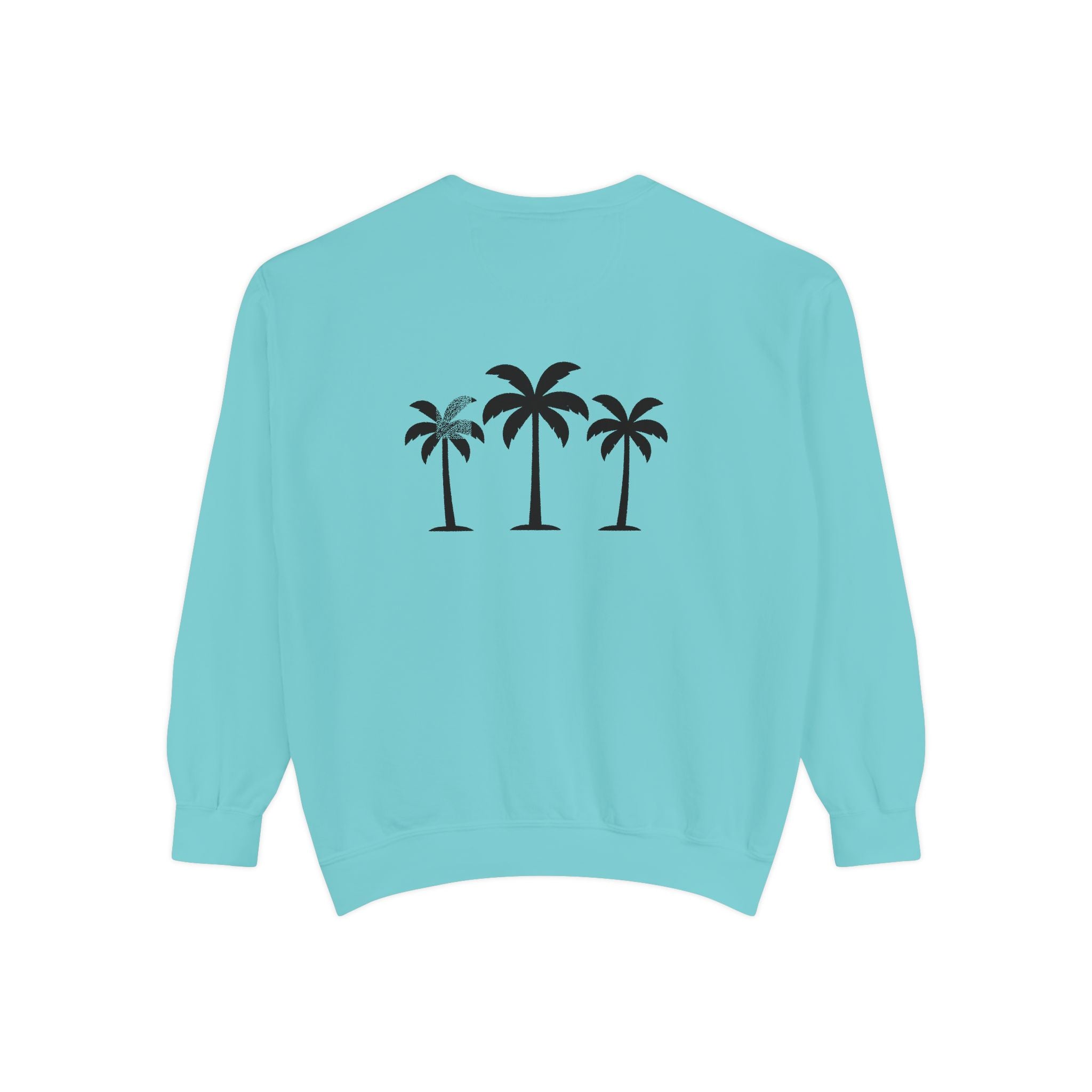 Palm Trio Sweatshirt — Tropical Palm Trees Graphic Crewneck