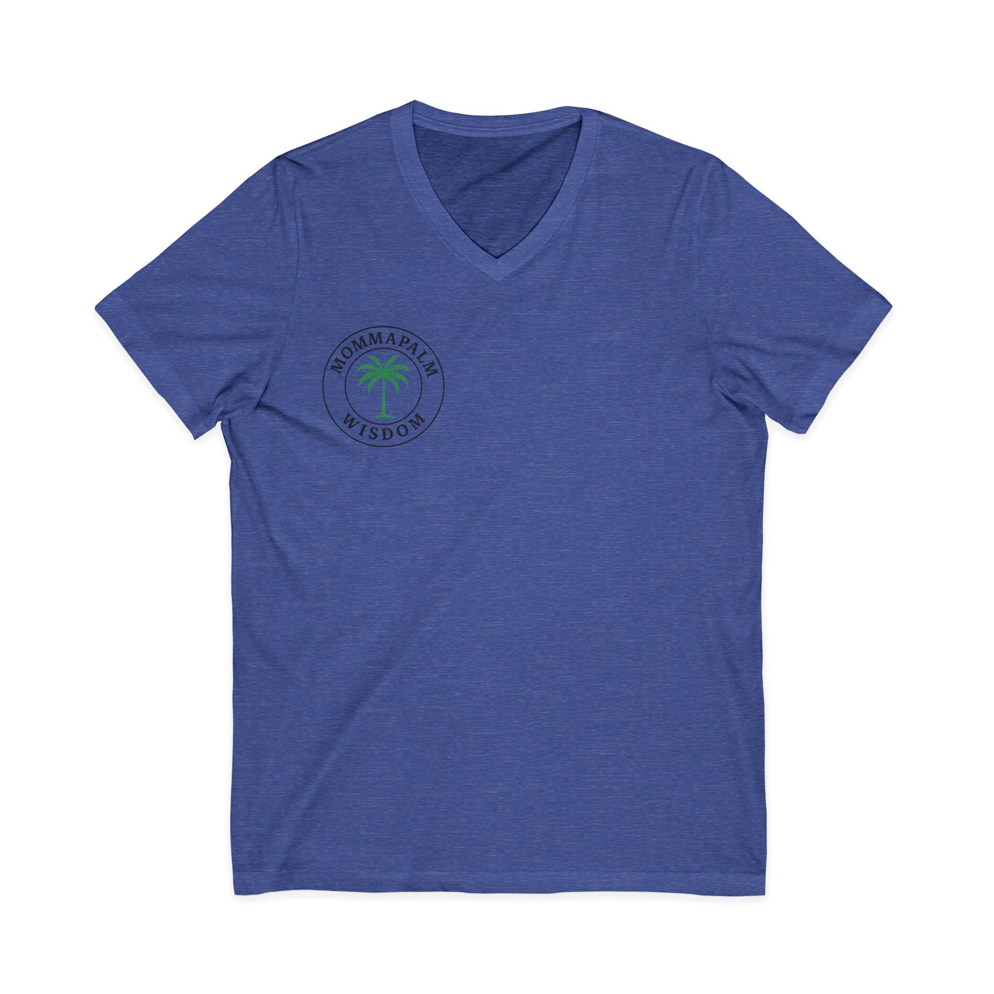 Palm Tree V-Neck Tee — "Nomad Palm Wisdom" Minimal Tropical Graphic Shirt
