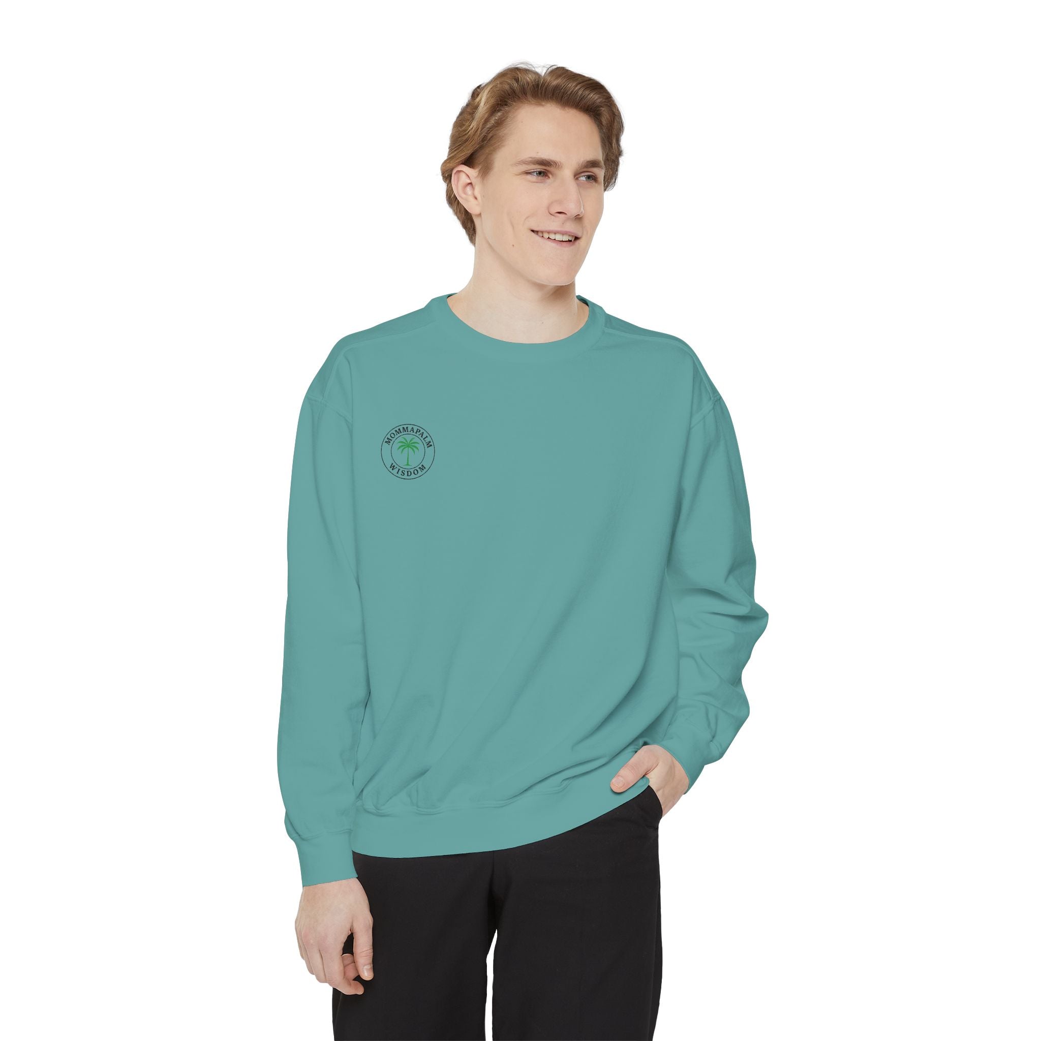 Palm Trio Sweatshirt — Tropical Palm Trees Graphic Crewneck