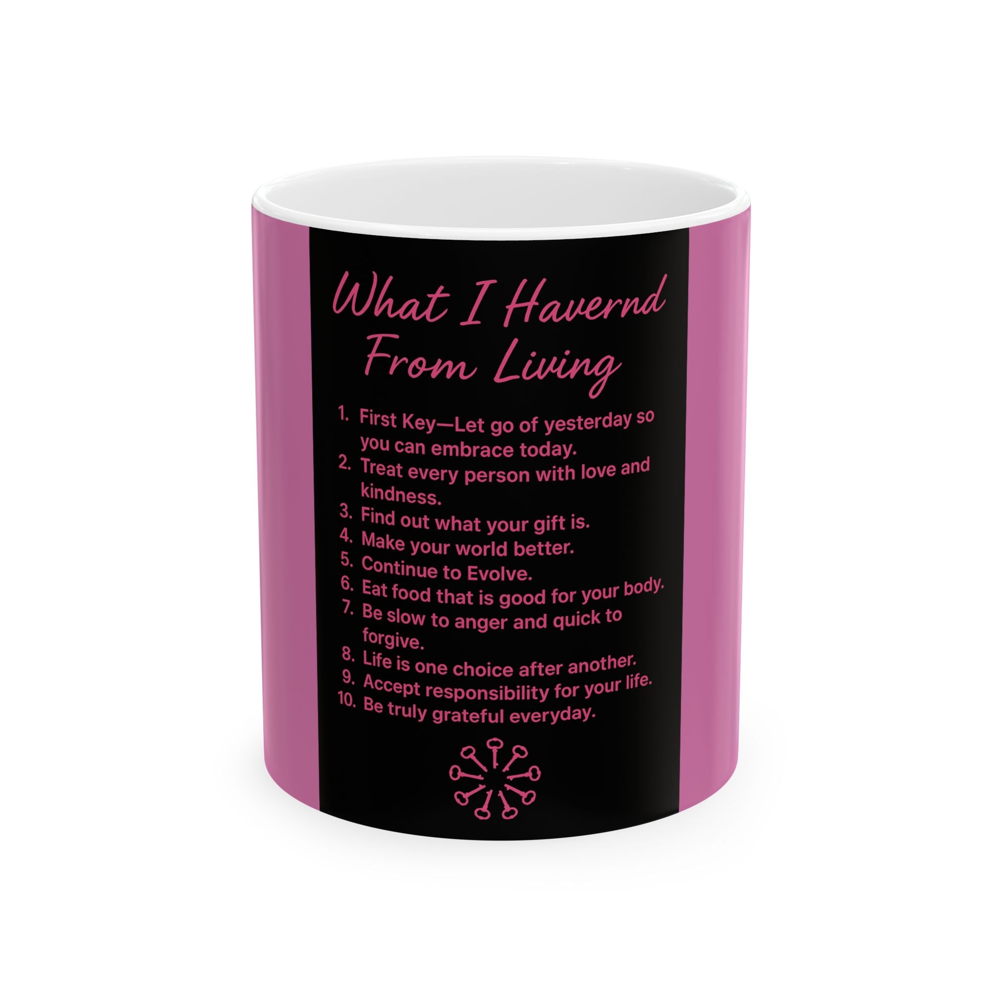 Inspirational 'What I Learned From Living' Ceramic Mug (11oz/15oz) — Motivational Quote Coffee Cup