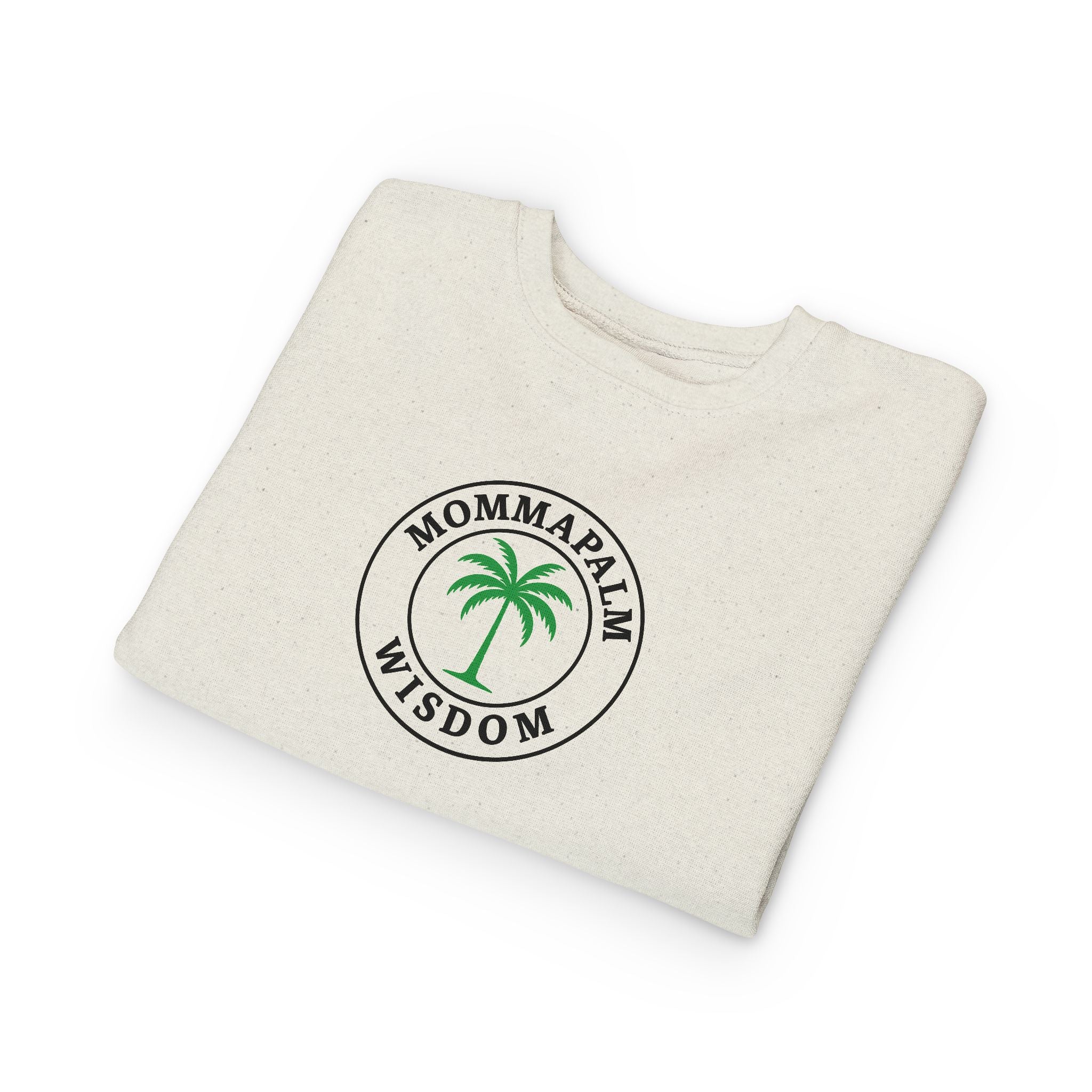 Toddler Sweatshirt — "Momma Palm Wisdom" Palm Tree Graphic Cozy Crewneck