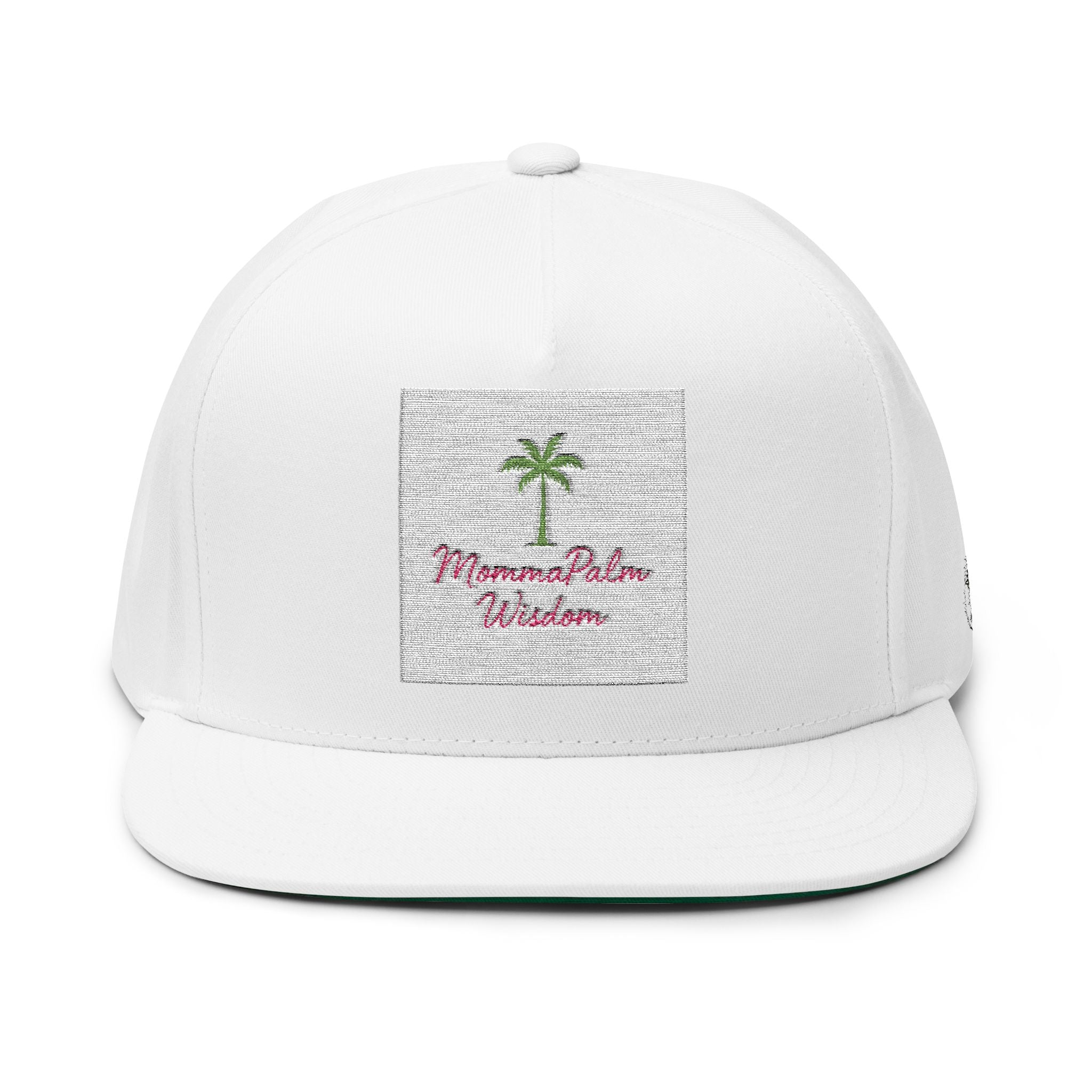 Flat Bill Cap — Embroidered Palm Tree "Tropical Vibes" Snapback