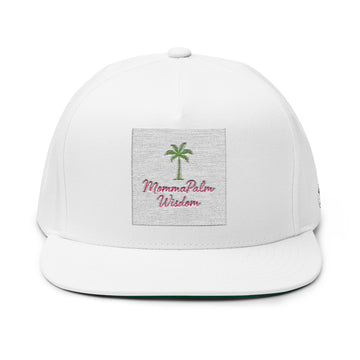 Flat Bill Cap — Embroidered Palm Tree "Tropical Vibes" Snapback