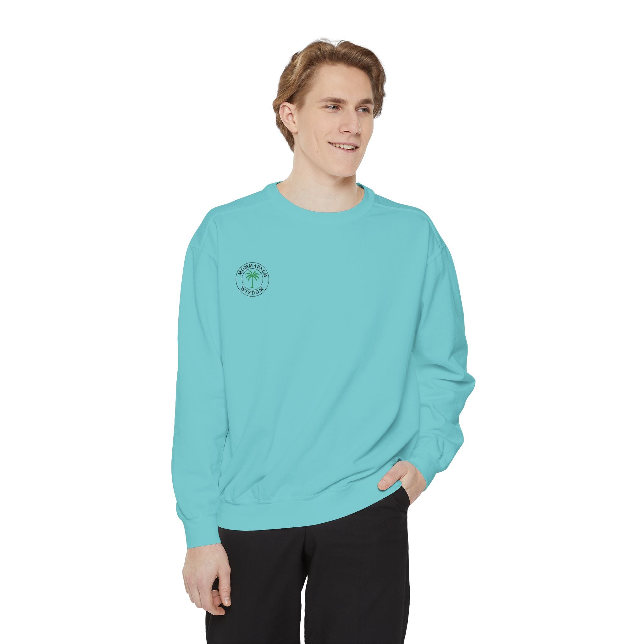 Palm Trio Sweatshirt — Tropical Palm Trees Graphic Crewneck