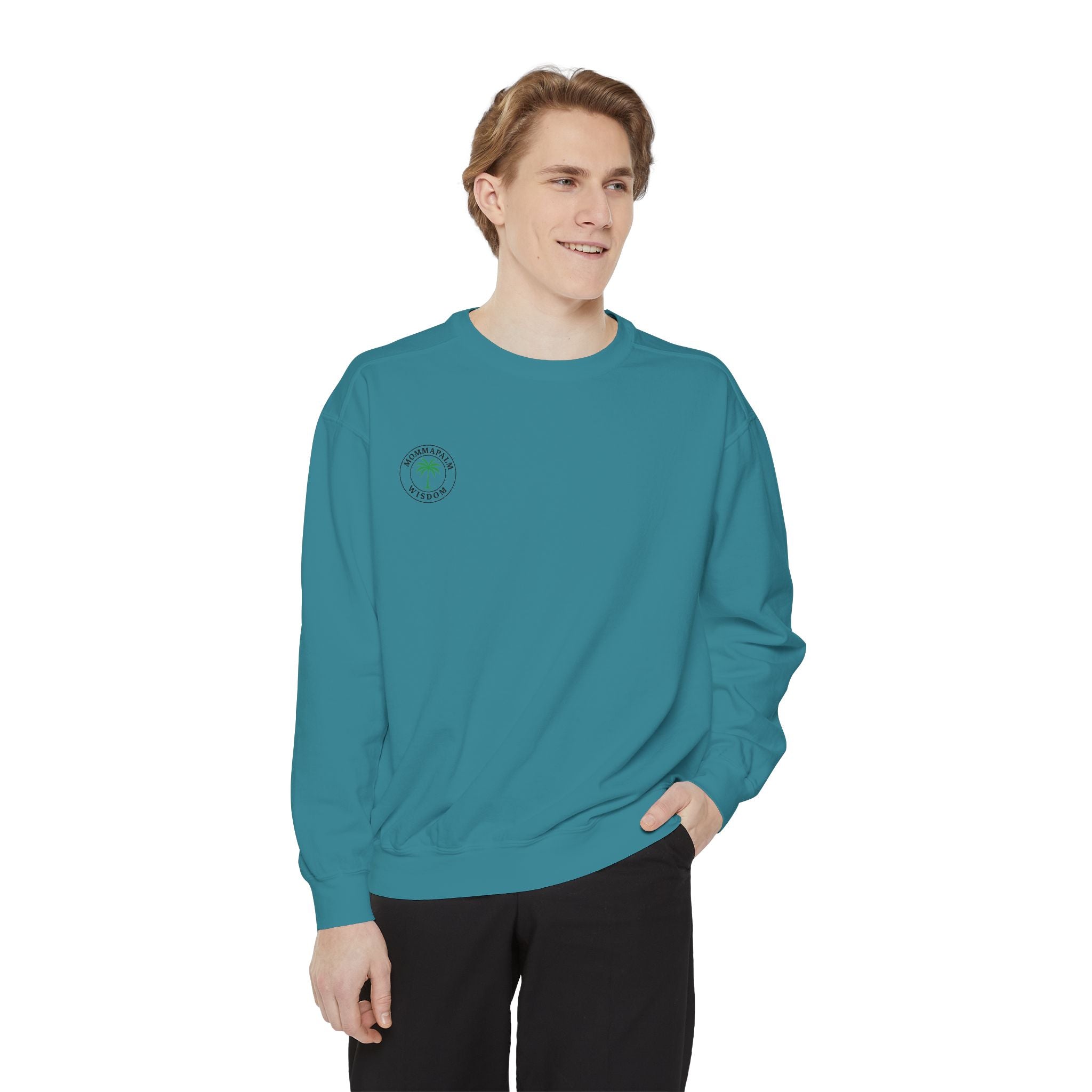 Palm Trio Sweatshirt — Tropical Palm Trees Graphic Crewneck