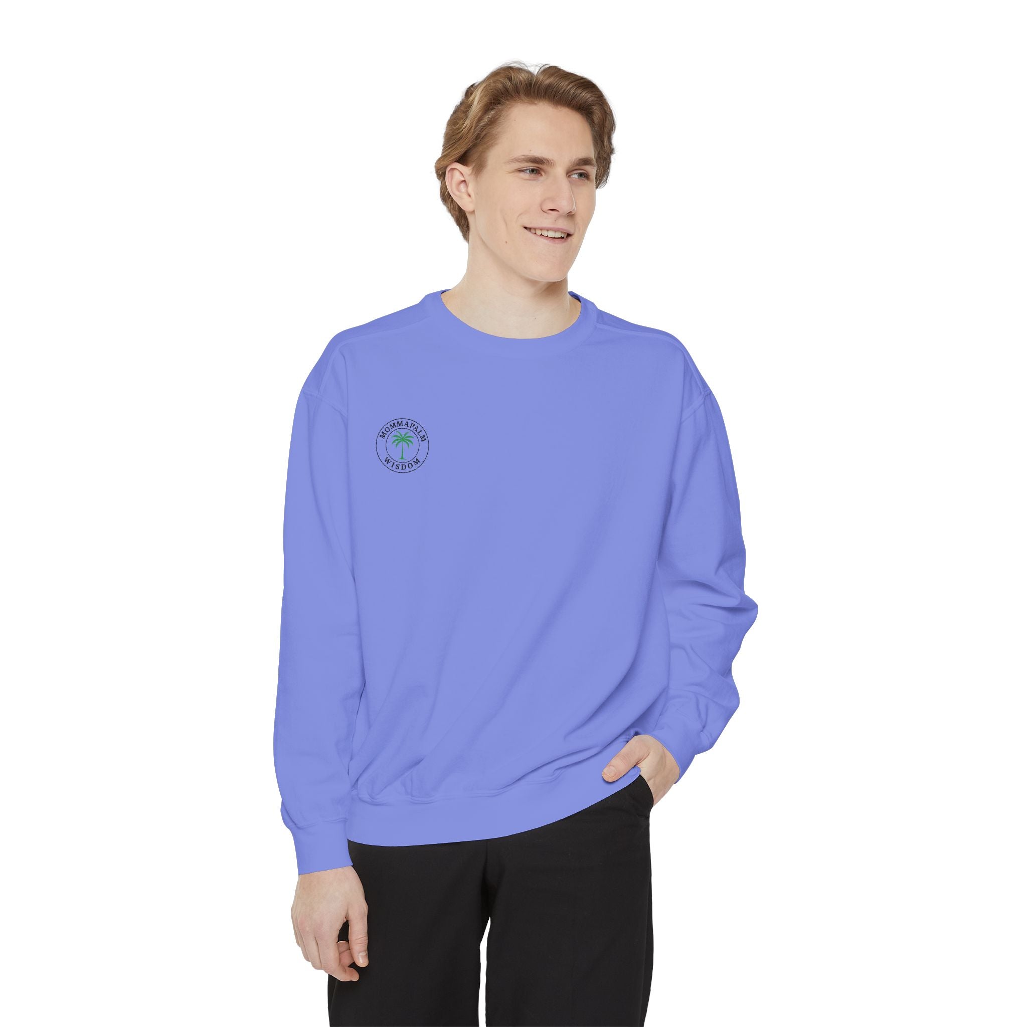 Palm Trio Sweatshirt — Tropical Palm Trees Graphic Crewneck