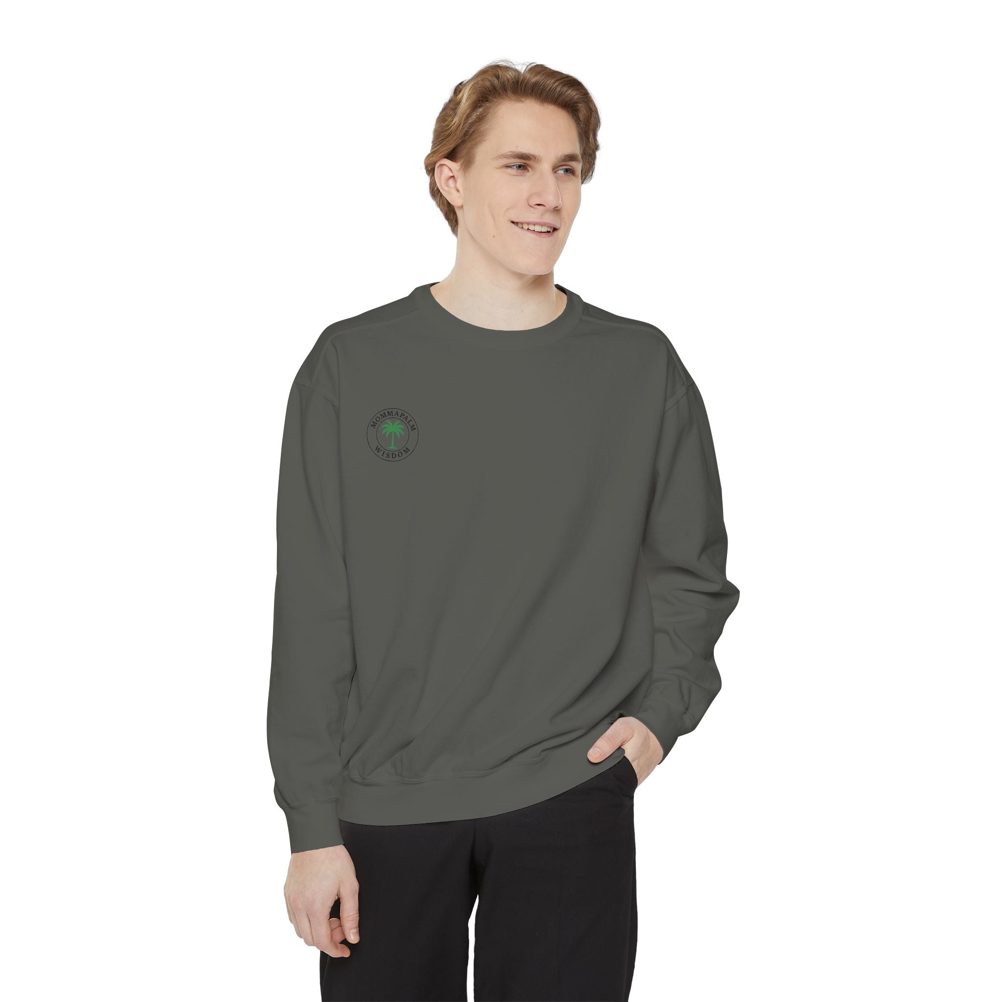 Palm Trio Sweatshirt — Tropical Palm Trees Graphic Crewneck