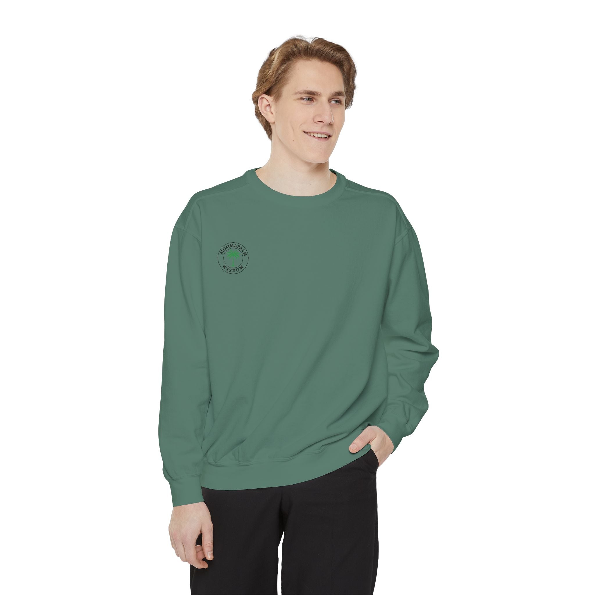 Palm Trio Sweatshirt — Tropical Palm Trees Graphic Crewneck