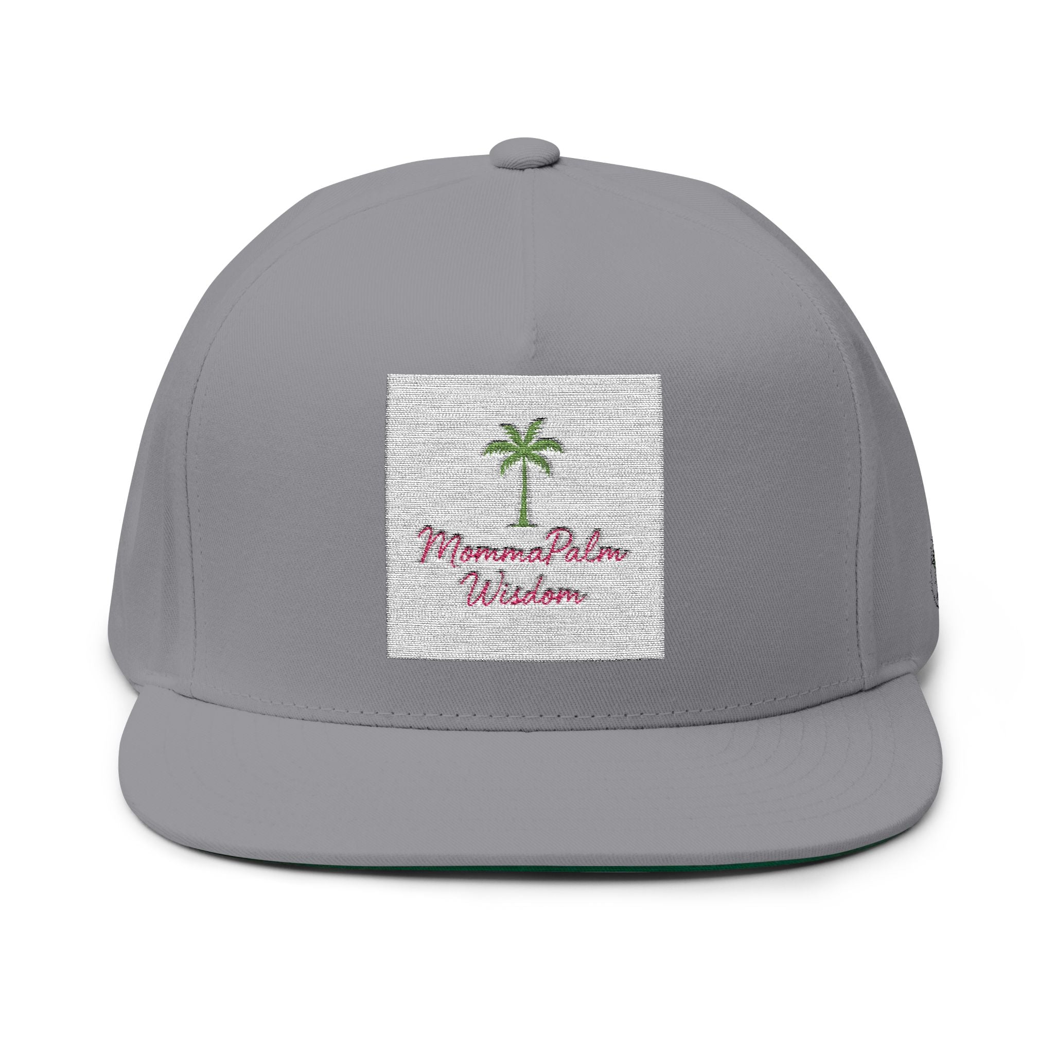 Flat Bill Cap — Embroidered Palm Tree "Tropical Vibes" Snapback