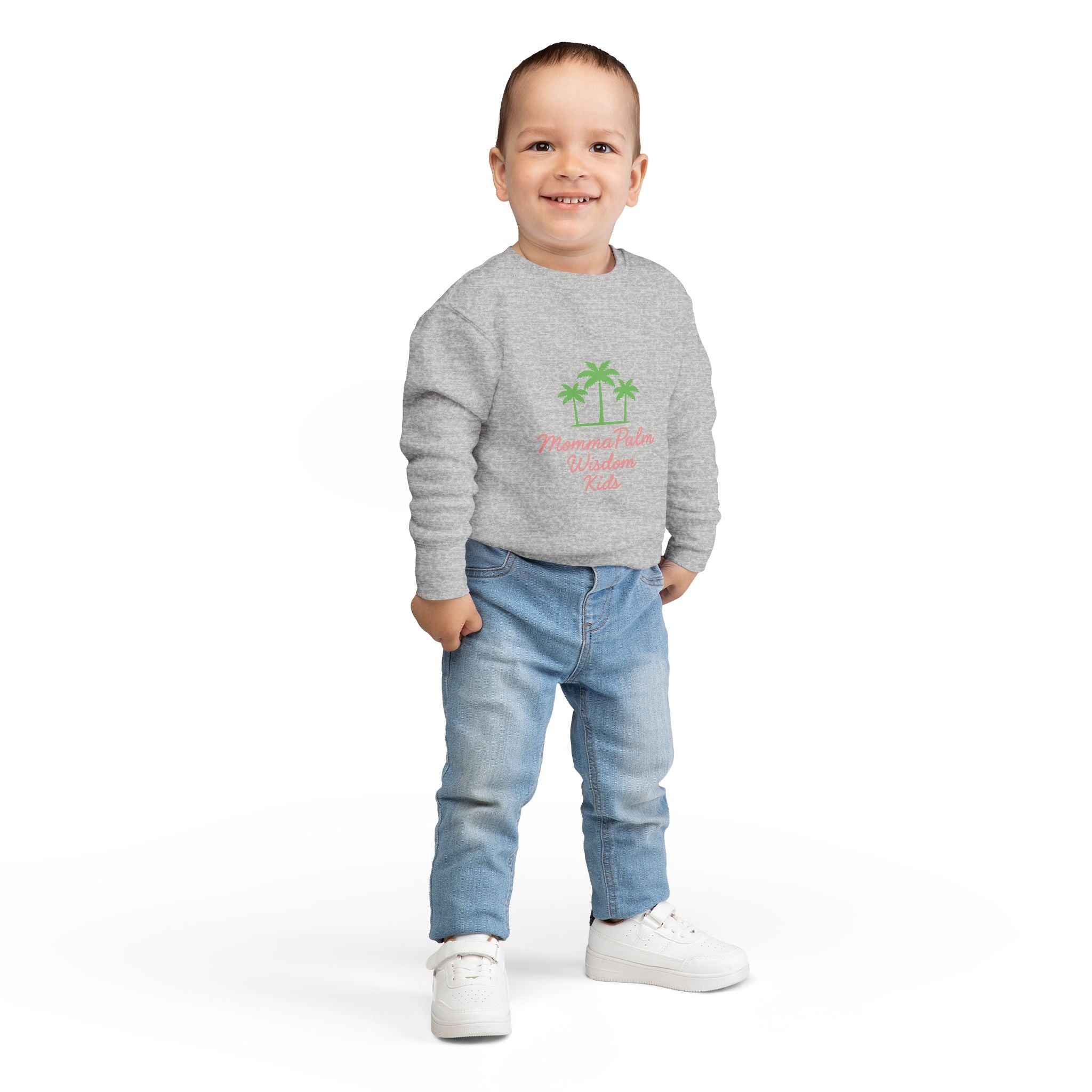 Toddler Sweatshirt - Momma Palm Wisdom Kids Palm Tree Crewneck
