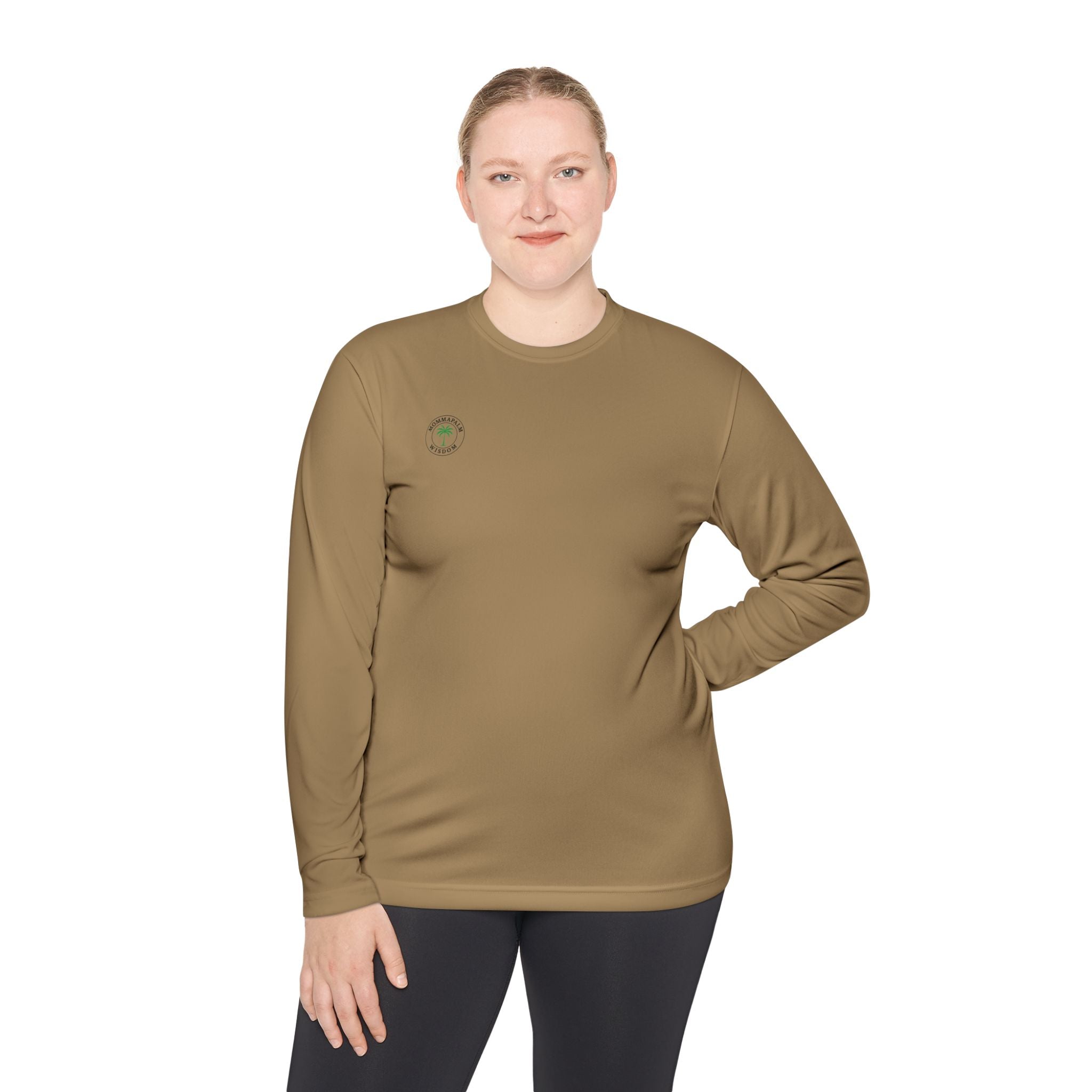 Palm Trio Long Sleeve Tee — “MommaPalm Wisdom” Tropical Graphic