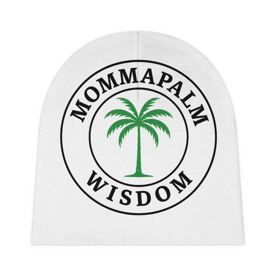 Baby Beanie — “Mommapalm Wisdom” Palm Tree Infant Knit Hat