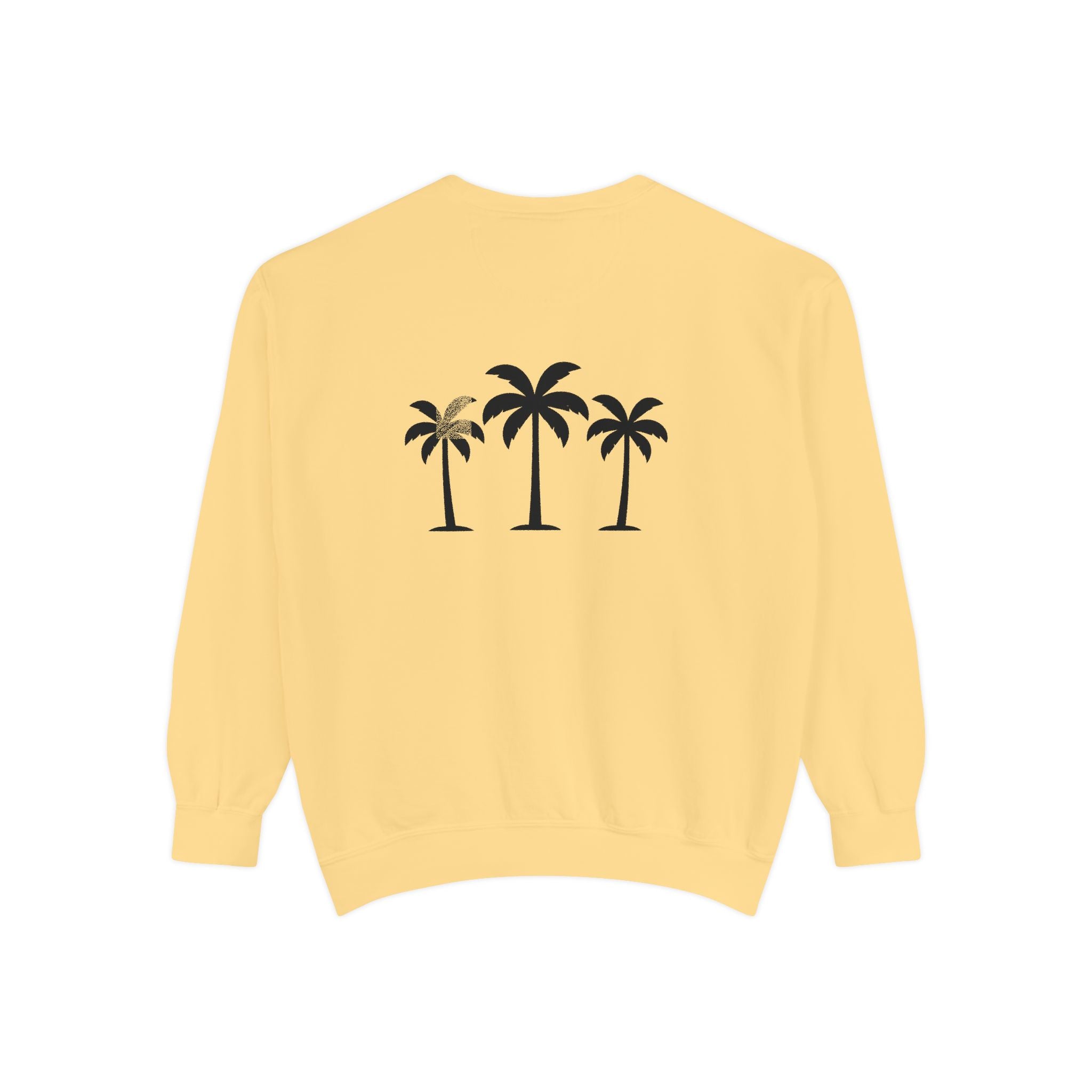 Palm Trio Sweatshirt — Tropical Palm Trees Graphic Crewneck