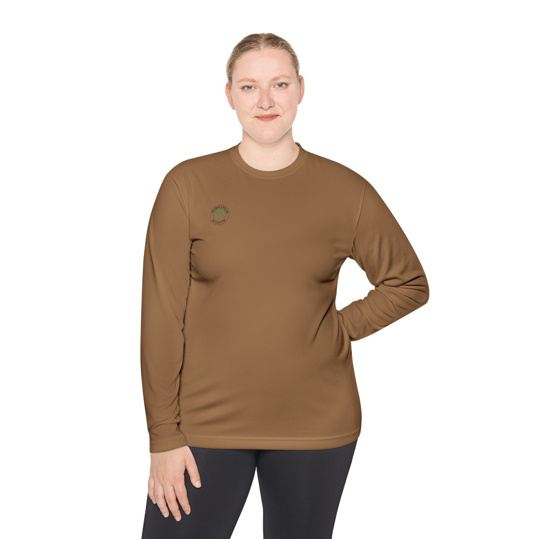 Palm Trio Long Sleeve Tee — “MommaPalm Wisdom” Tropical Graphic