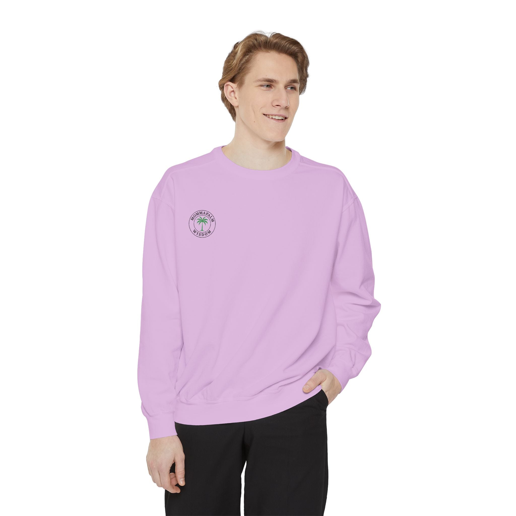 Palm Trio Sweatshirt — Tropical Palm Trees Graphic Crewneck