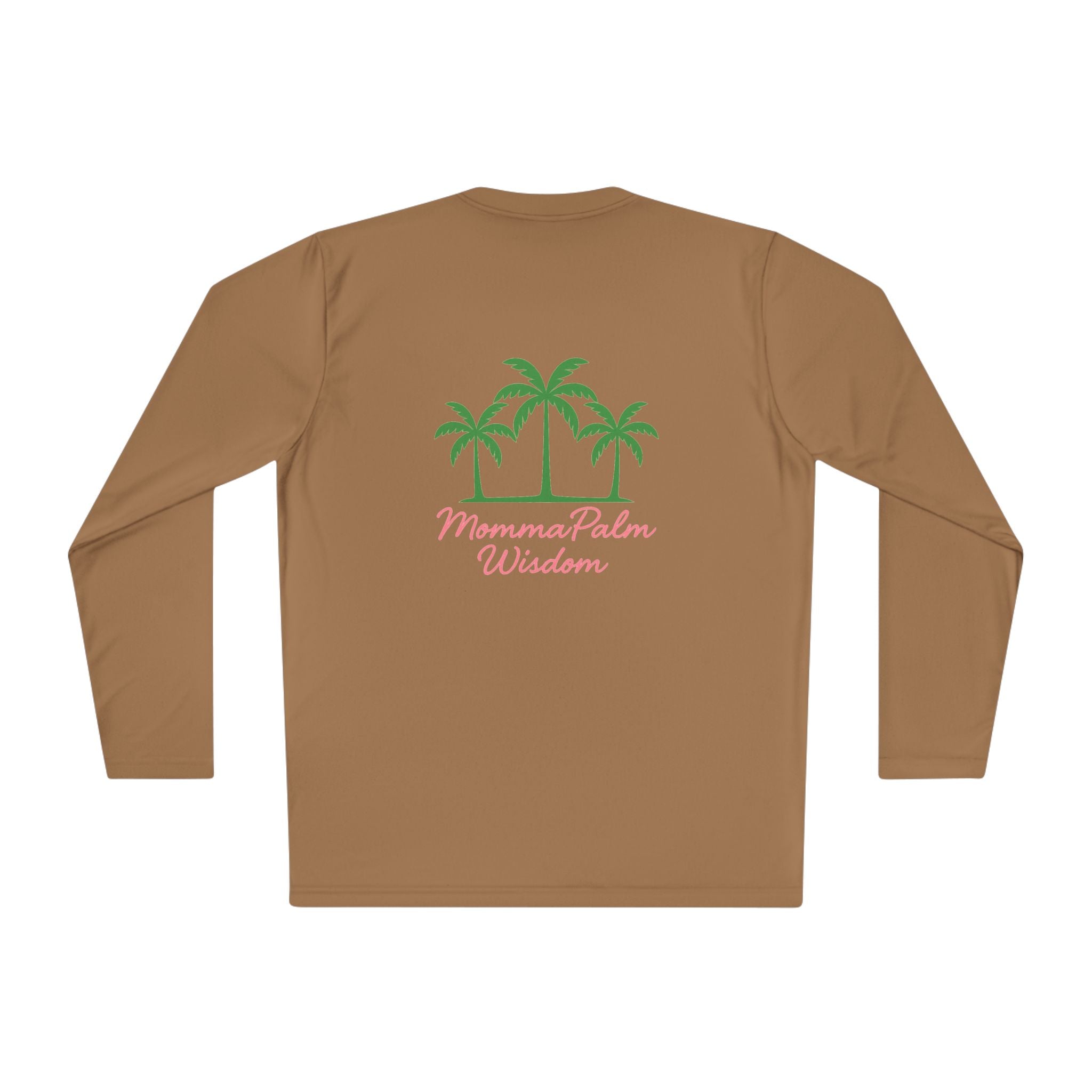 Palm Trio Long Sleeve Tee — “MommaPalm Wisdom” Tropical Graphic