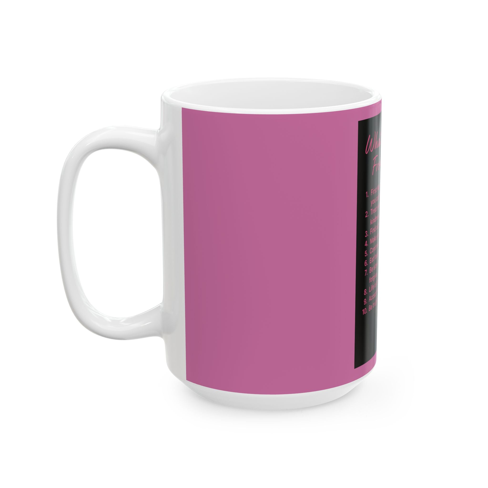 Inspirational 'What I Learned From Living' Ceramic Mug (11oz/15oz) — Motivational Quote Coffee Cup