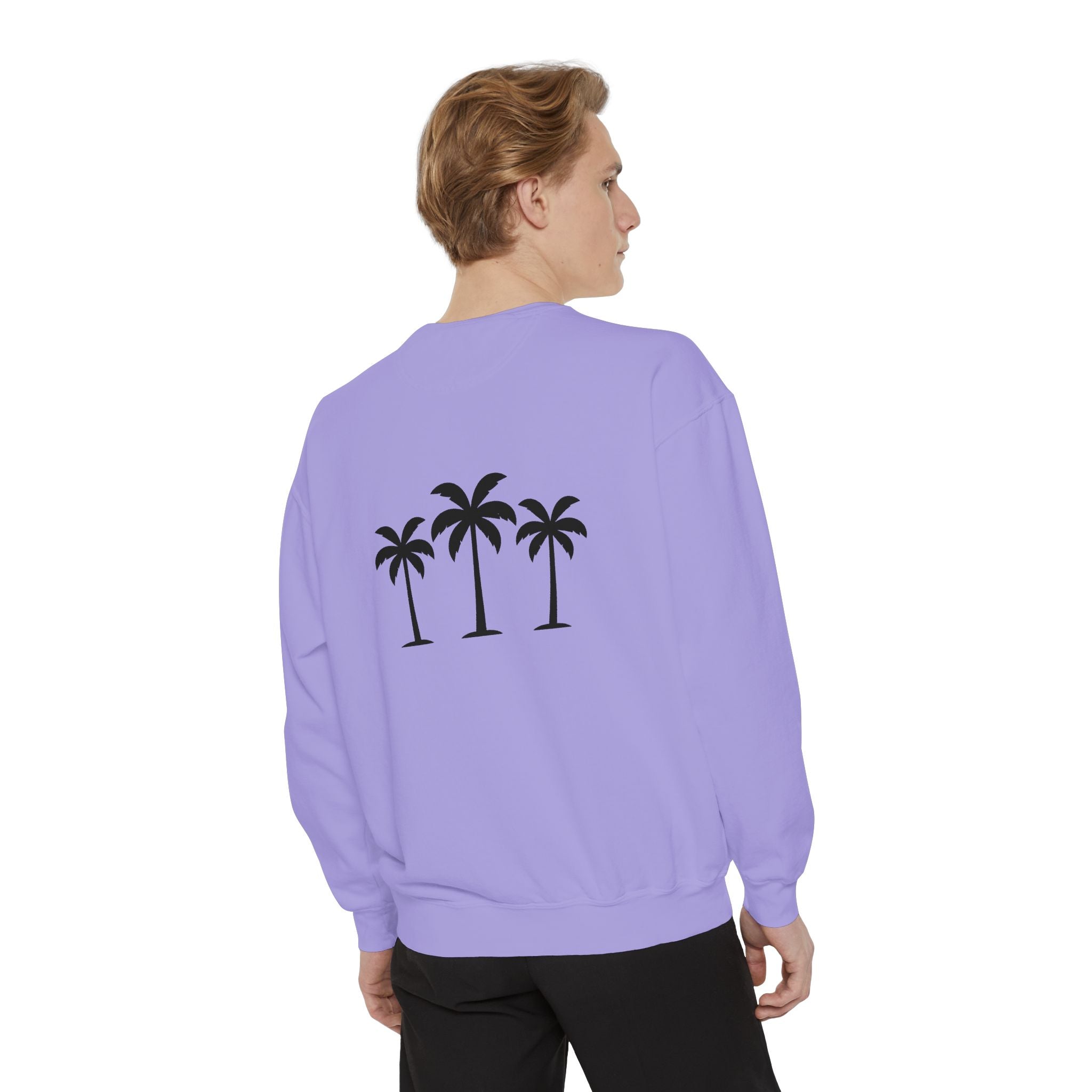 Palm Trio Sweatshirt — Tropical Palm Trees Graphic Crewneck