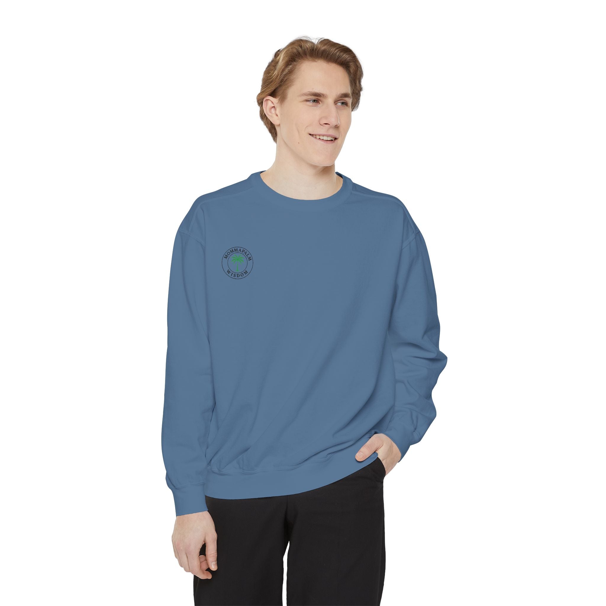Palm Trio Sweatshirt — Tropical Palm Trees Graphic Crewneck