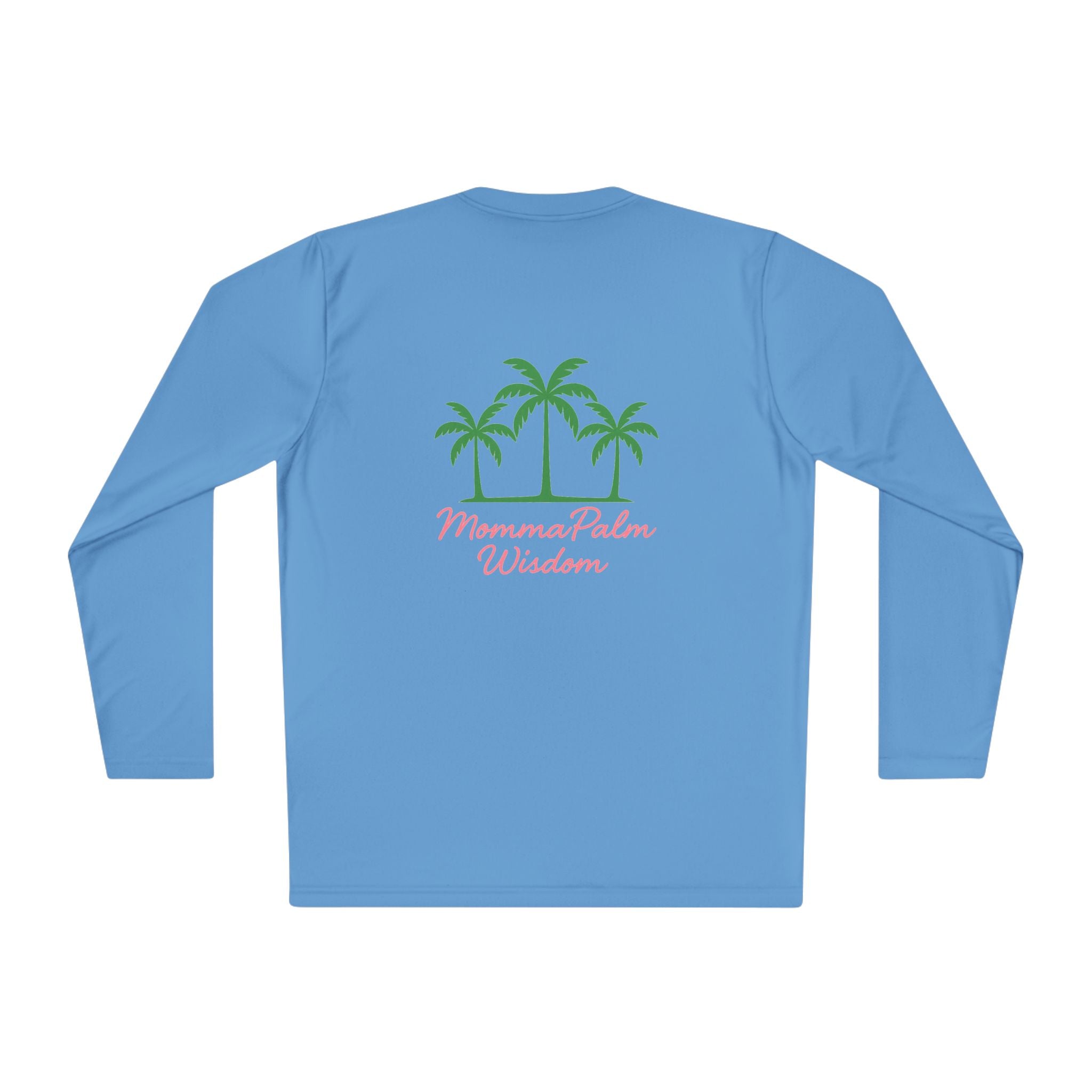Palm Trio Long Sleeve Tee — “MommaPalm Wisdom” Tropical Graphic