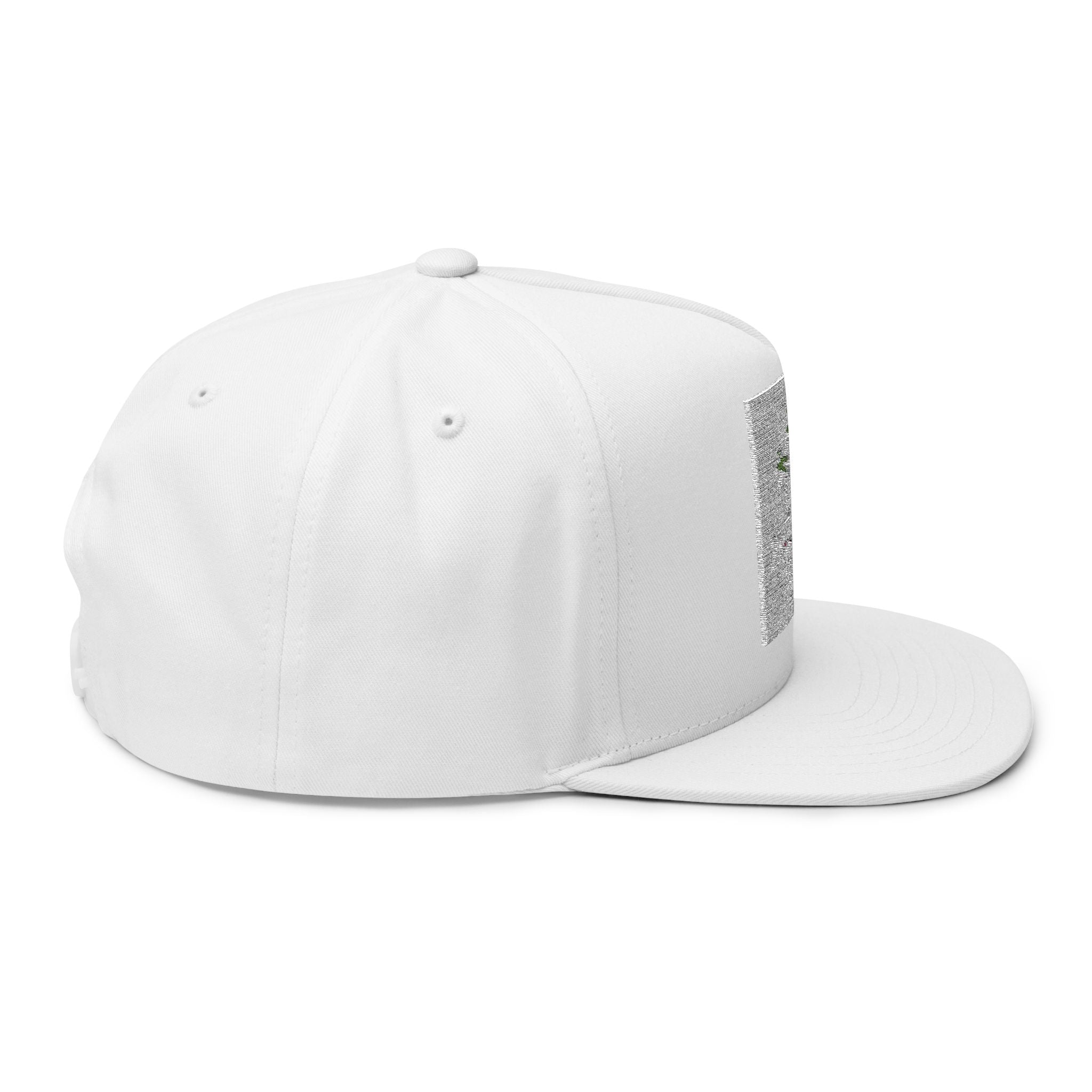 Palm Tree Embroidered Flat Bill Cap — Tropical Vacation Snapback