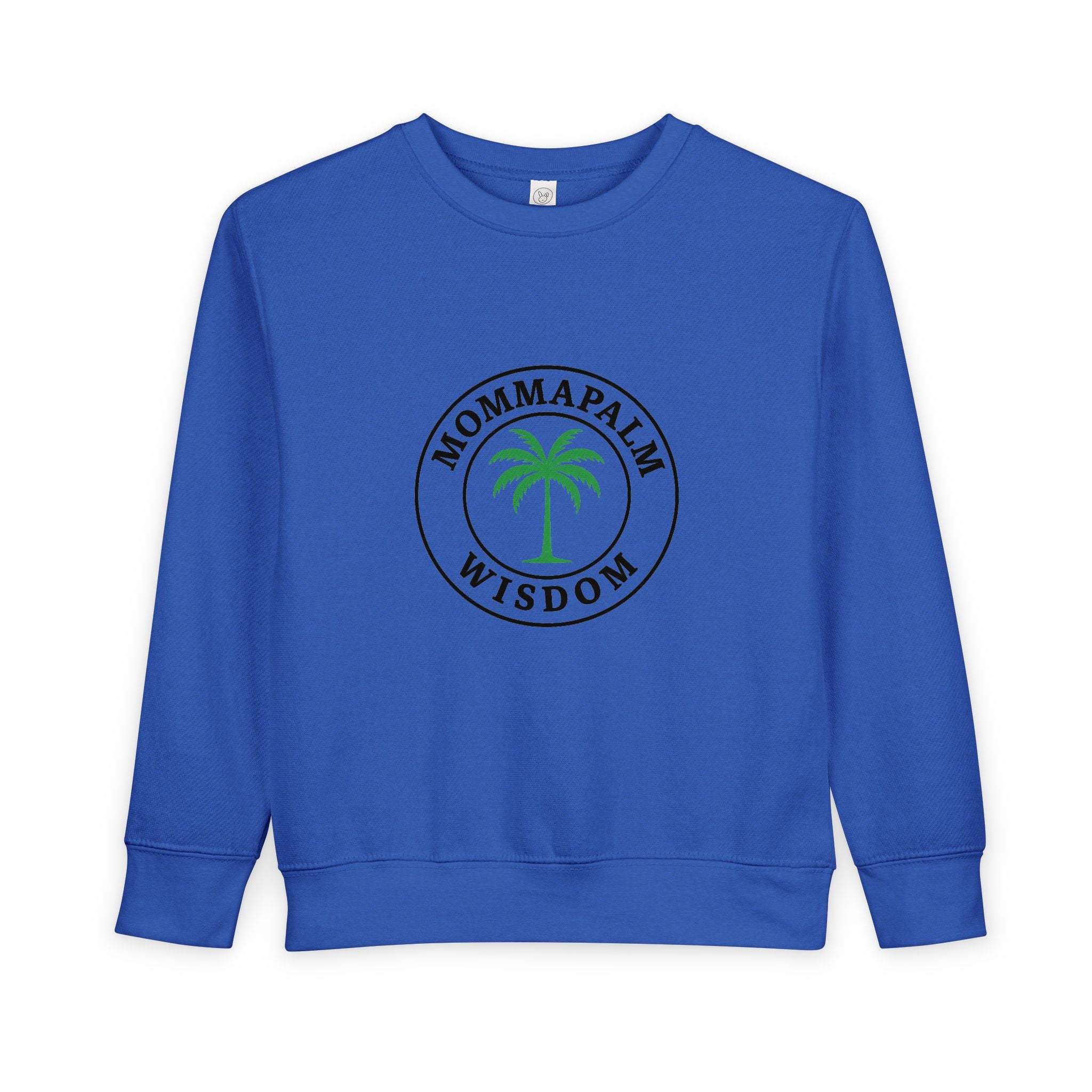 Toddler Sweatshirt — "Momma Palm Wisdom" Palm Tree Graphic Cozy Crewneck
