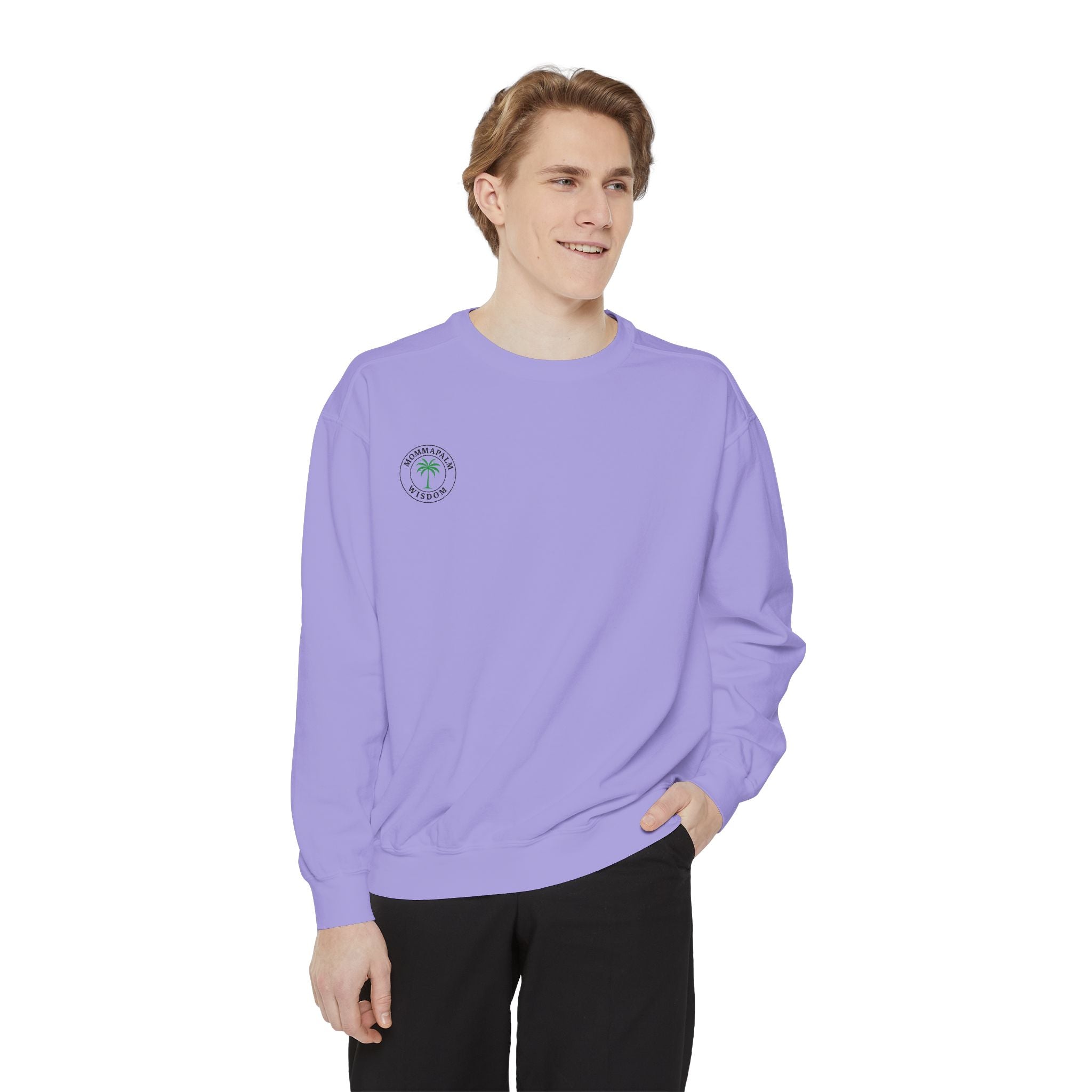 Palm Trio Sweatshirt — Tropical Palm Trees Graphic Crewneck