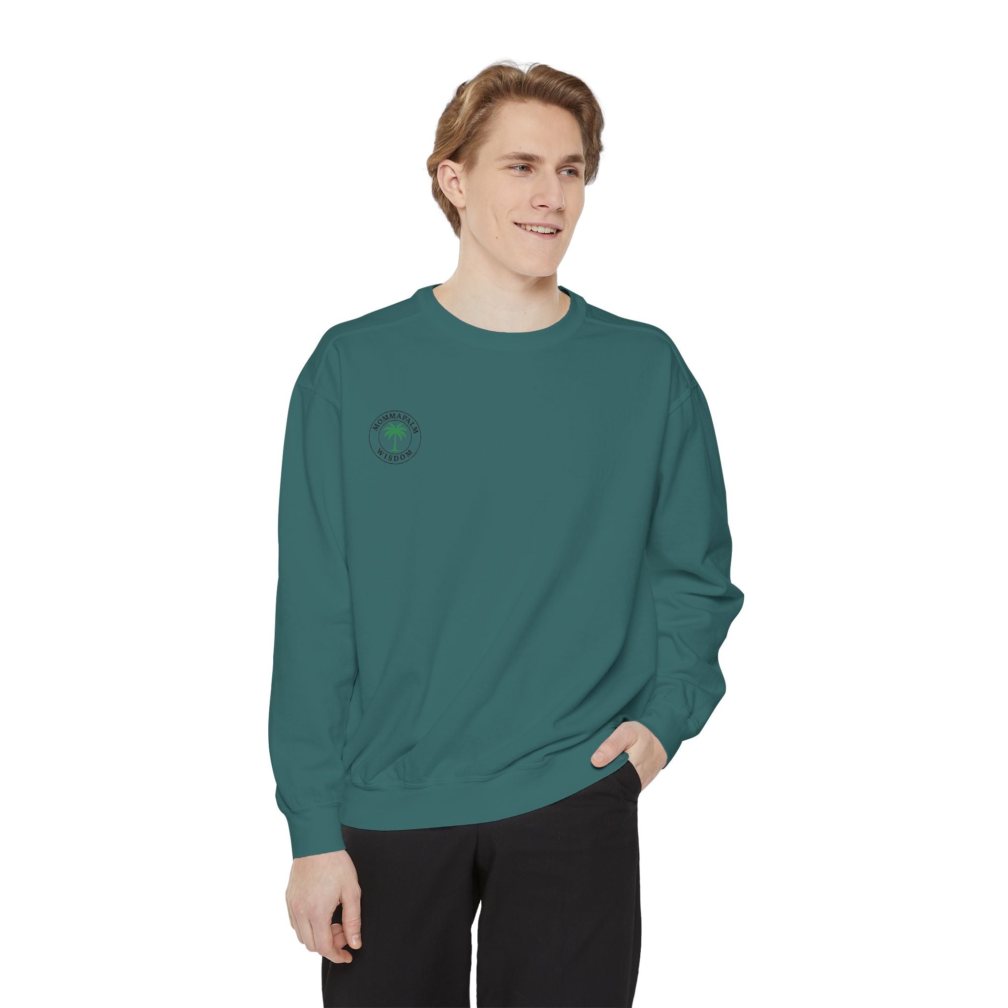 Palm Trio Sweatshirt — Tropical Palm Trees Graphic Crewneck