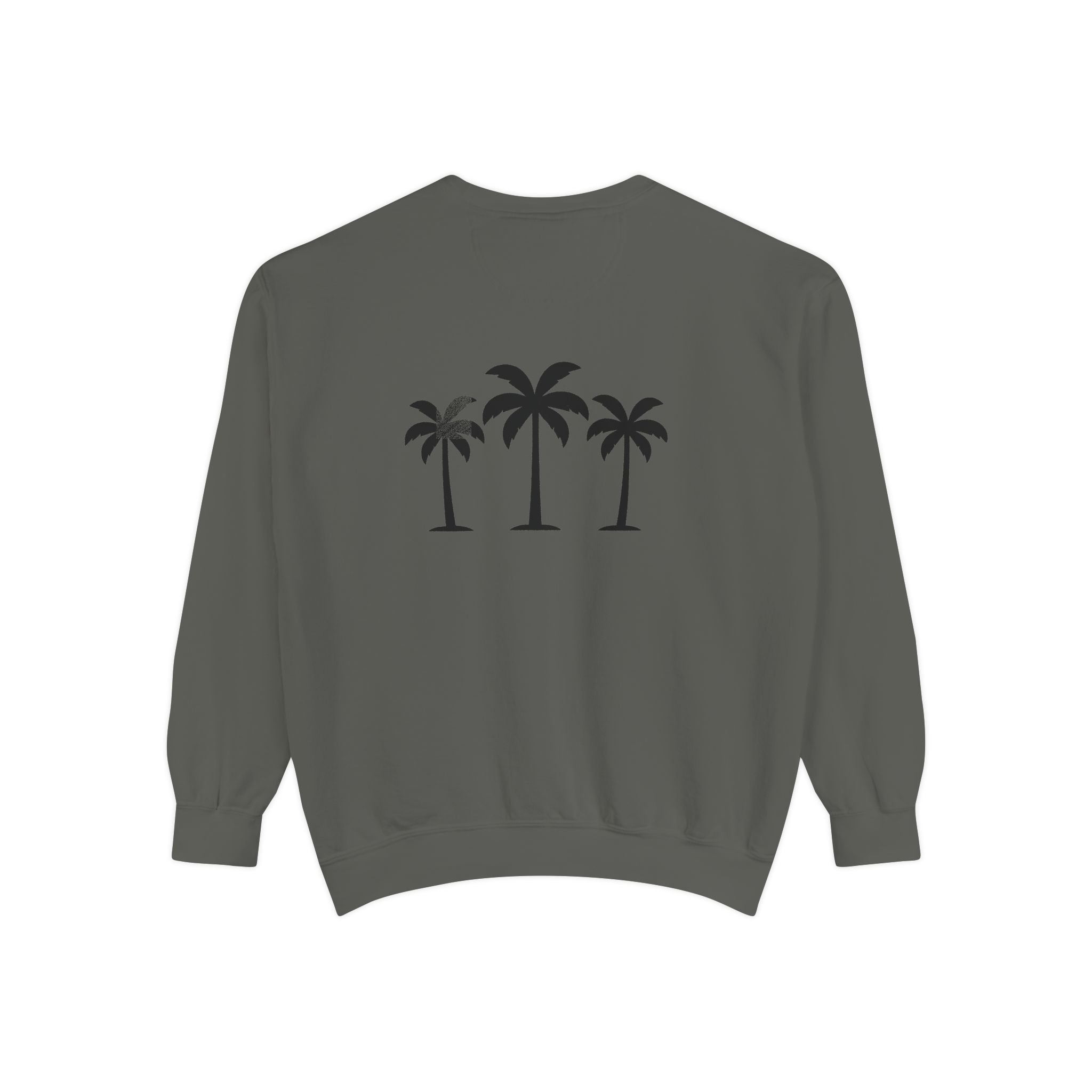 Palm Trio Sweatshirt — Tropical Palm Trees Graphic Crewneck