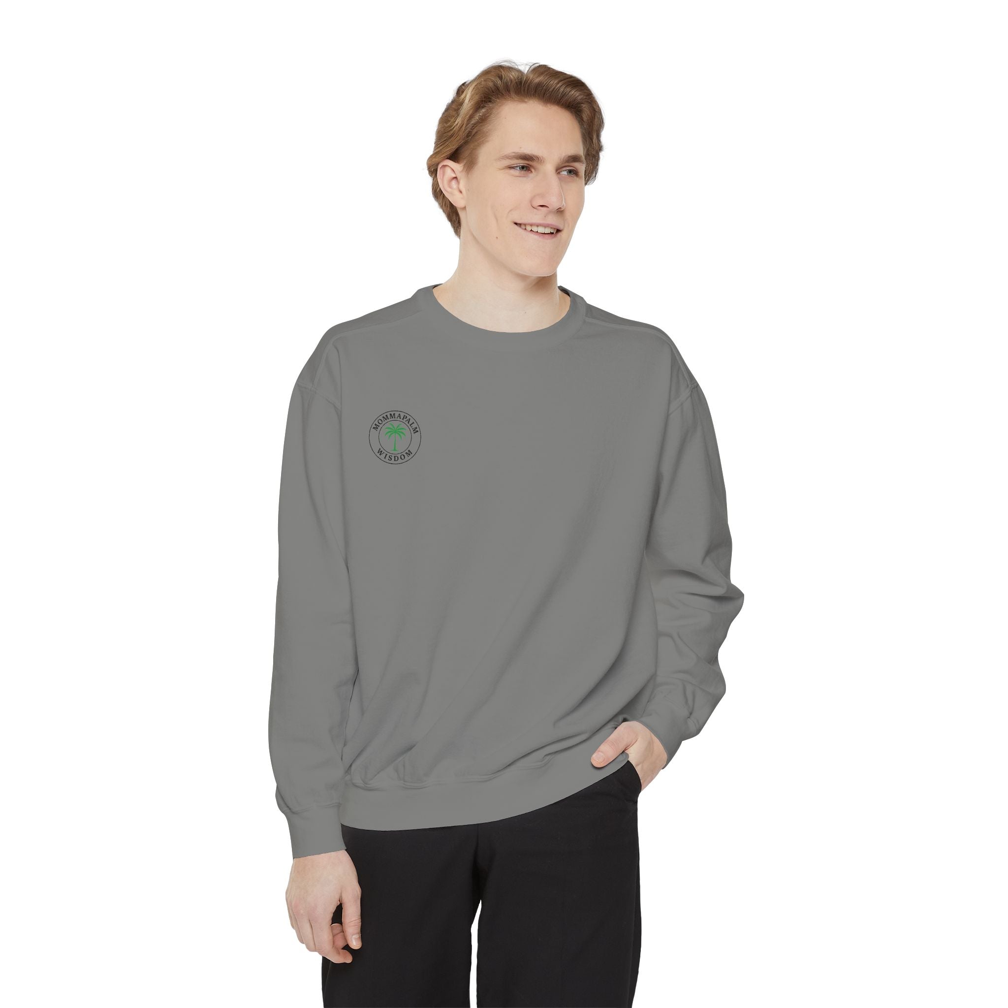Palm Trio Sweatshirt — Tropical Palm Trees Graphic Crewneck