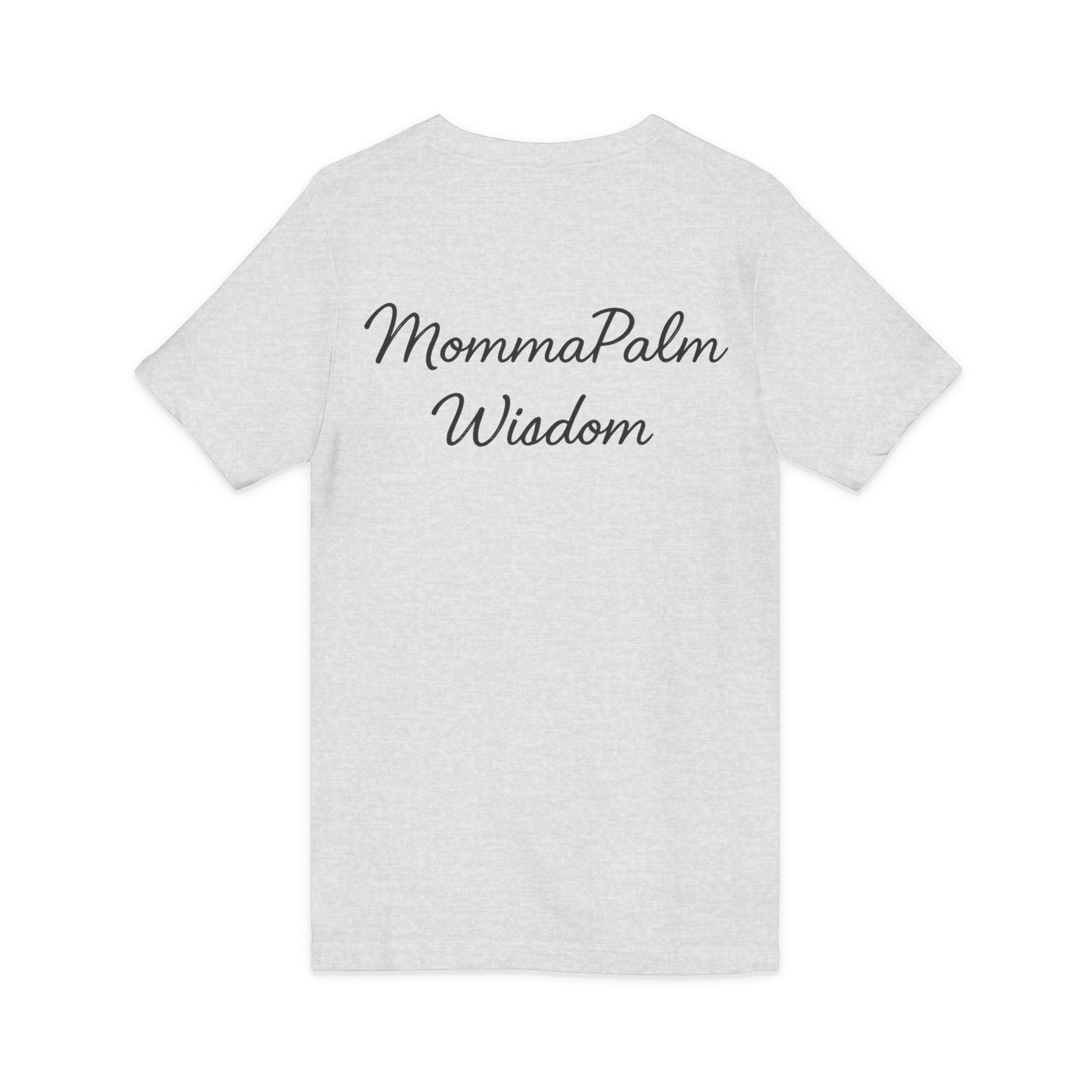 MommaPalm Wisdom V‑Neck Tee — Palm Logo Casual Women's Mom Shirt