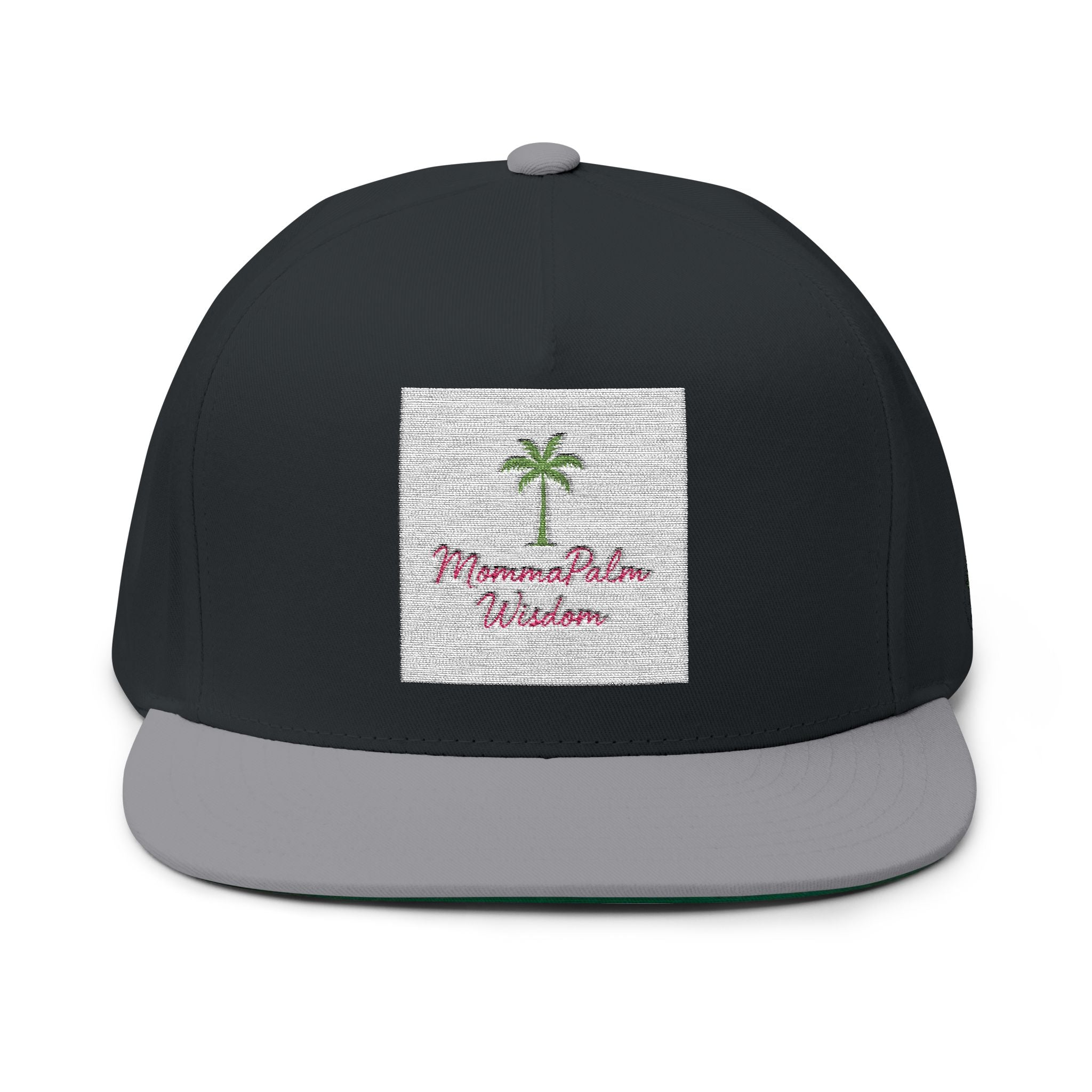 Flat Bill Cap — Embroidered Palm Tree "Tropical Vibes" Snapback