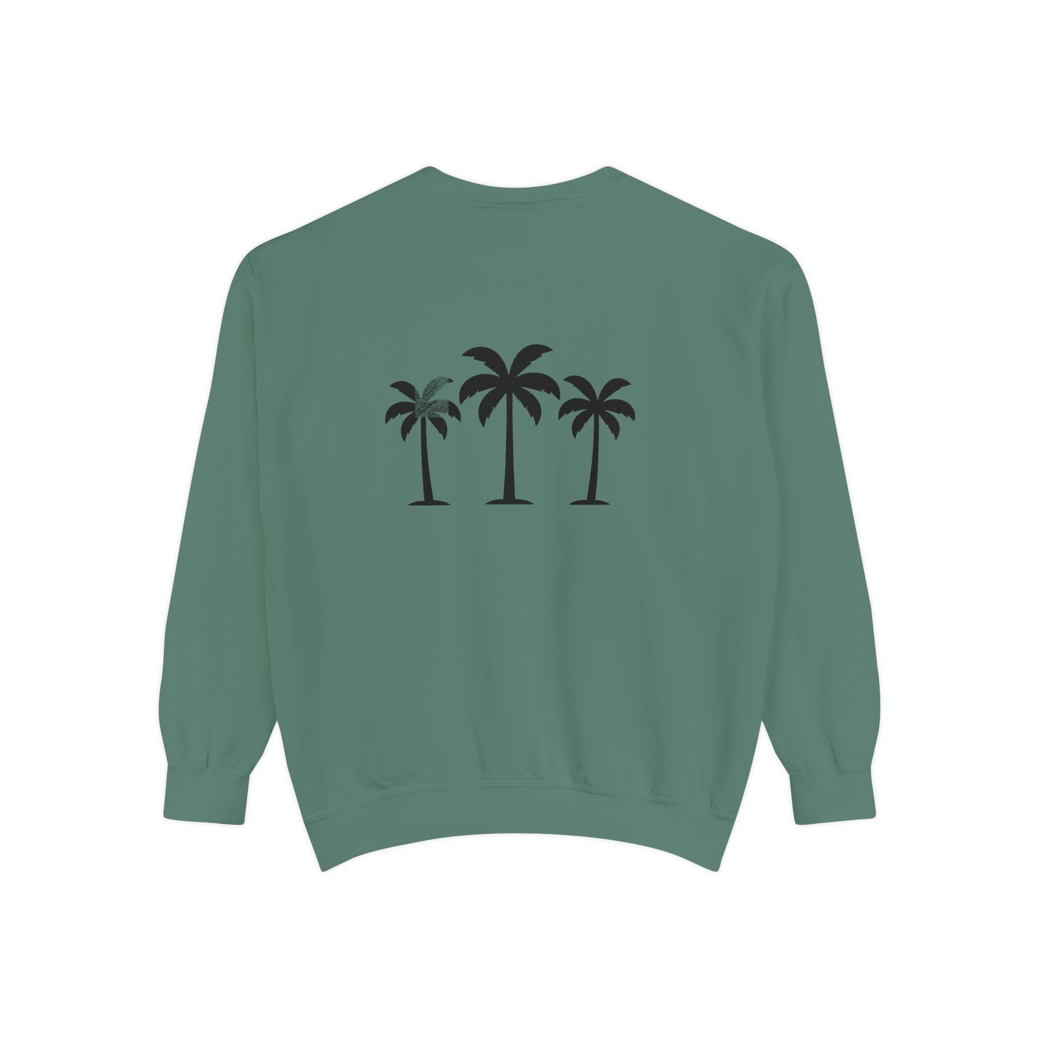 Palm Trio Sweatshirt — Tropical Palm Trees Graphic Crewneck