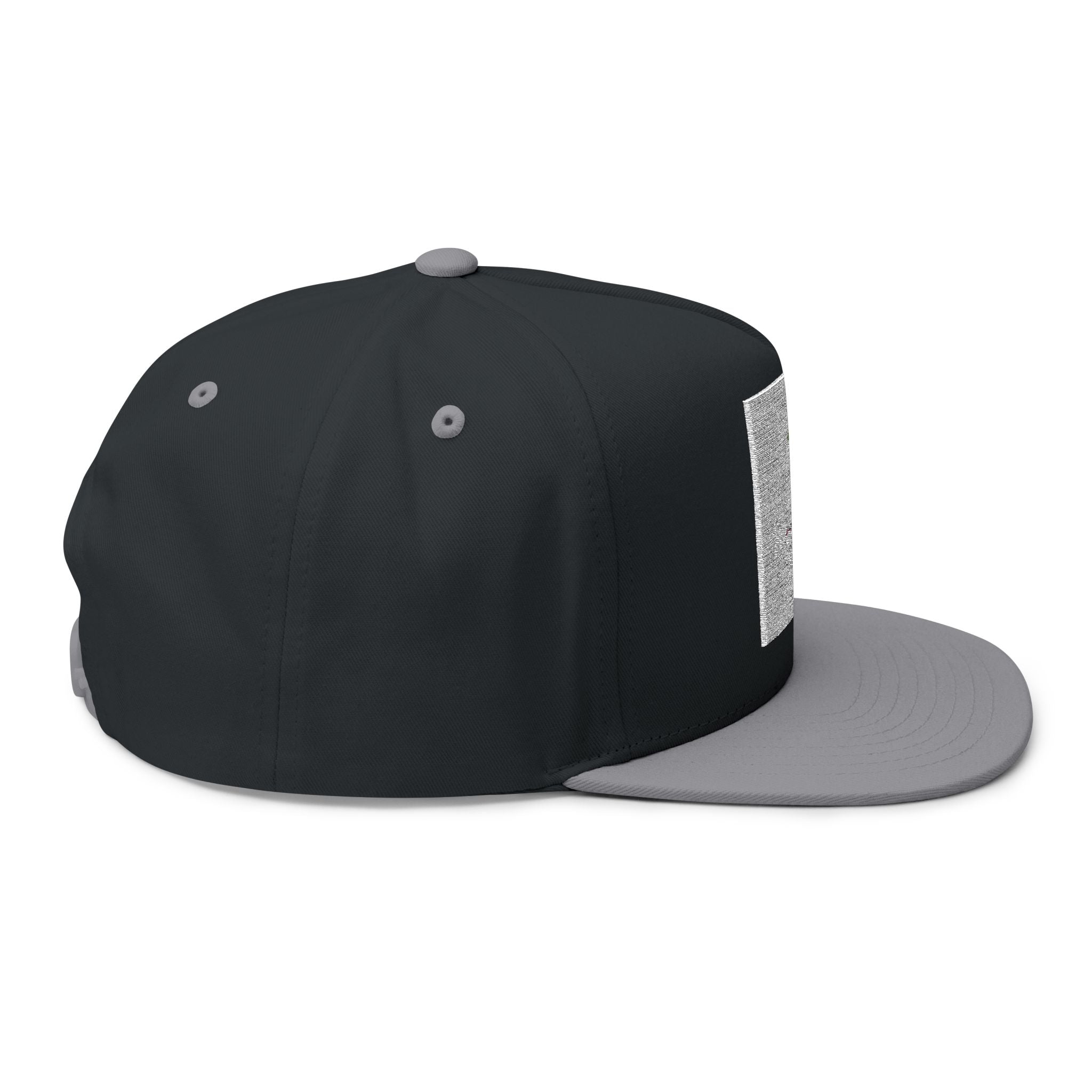 Flat Bill Cap — Embroidered Palm Tree "Tropical Vibes" Snapback