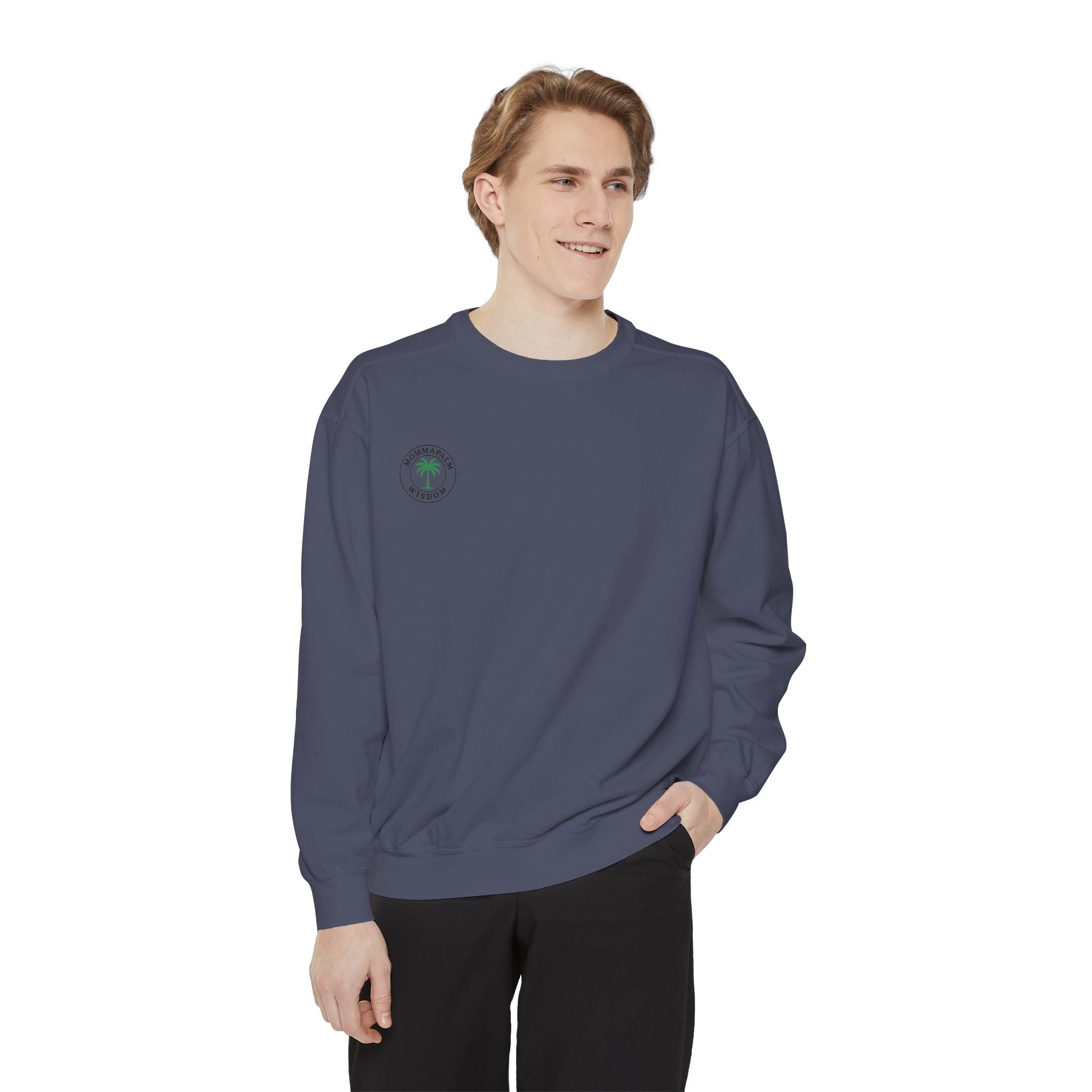 Palm Trio Sweatshirt — Tropical Palm Trees Graphic Crewneck