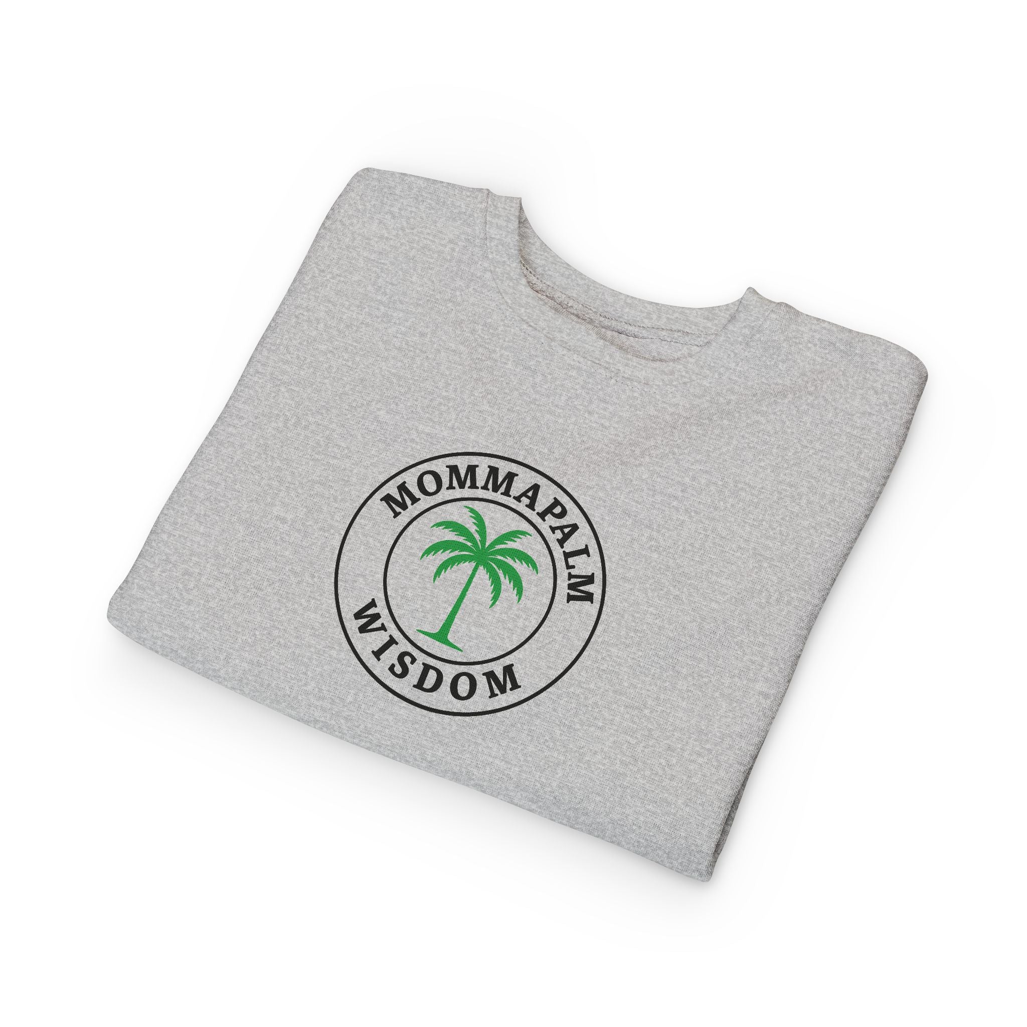Toddler Sweatshirt — "Momma Palm Wisdom" Palm Tree Graphic Cozy Crewneck
