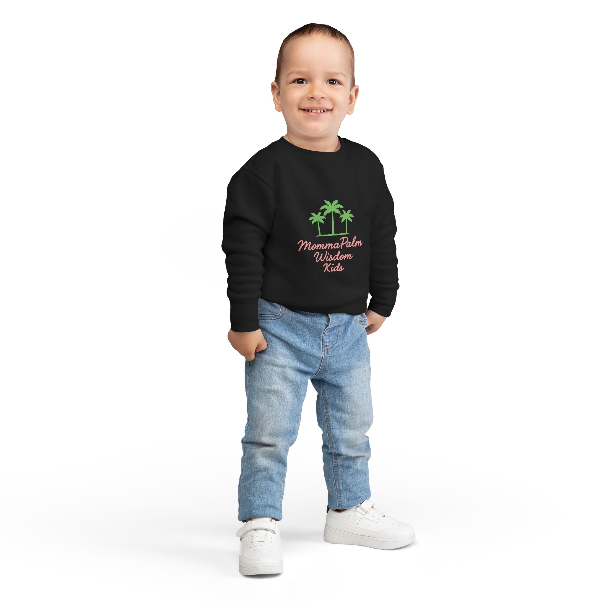 Toddler Sweatshirt - Momma Palm Wisdom Kids Palm Tree Crewneck