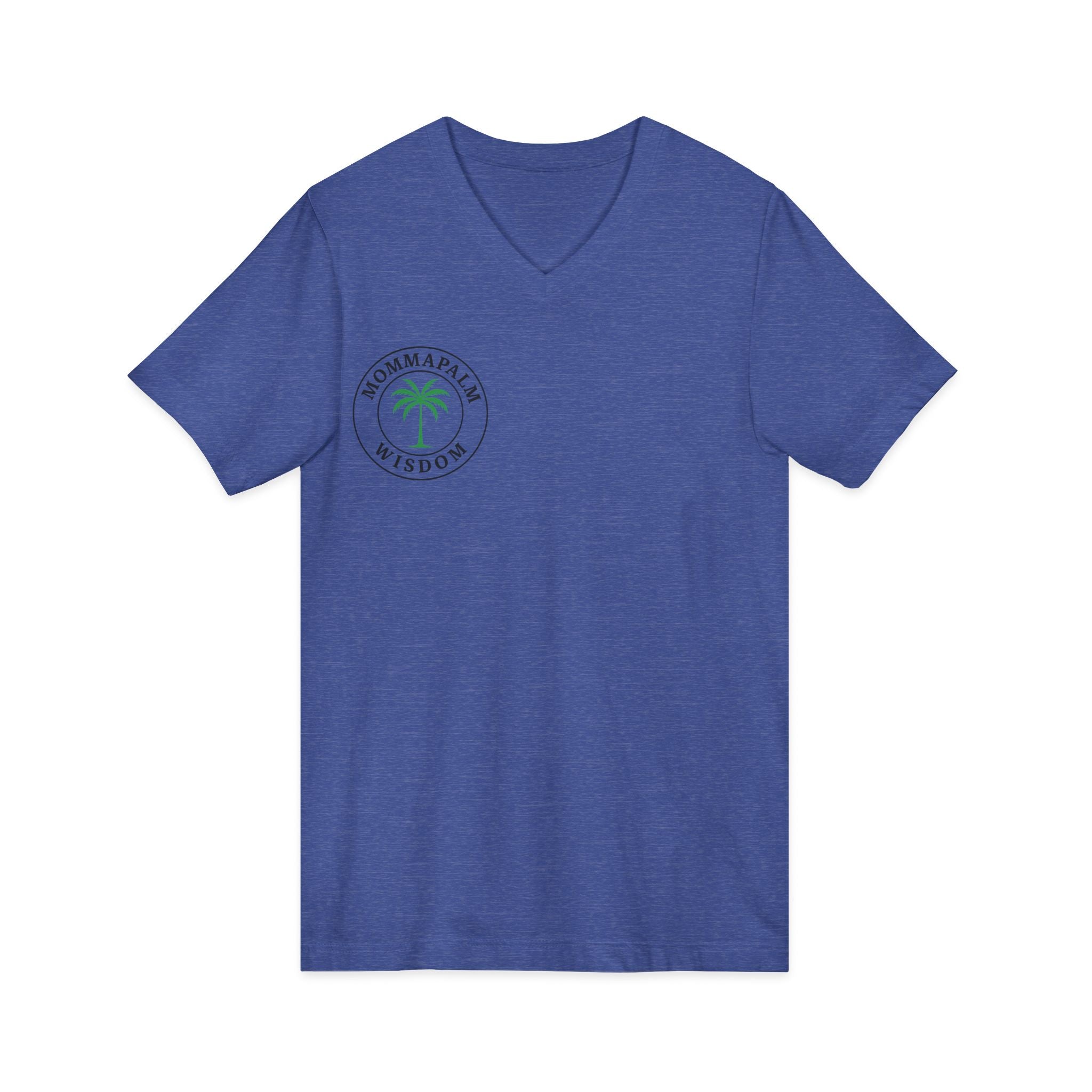 Palm Tree V-Neck Tee — "Nomad Palm Wisdom" Minimal Tropical Graphic Shirt