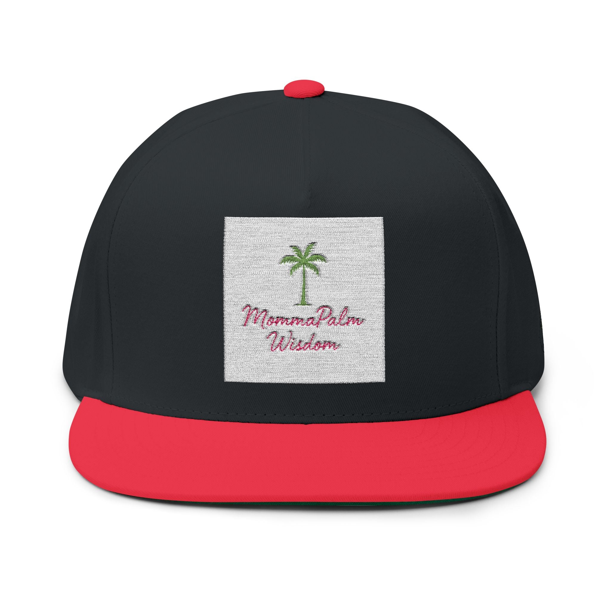 Flat Bill Cap — Embroidered Palm Tree "Tropical Vibes" Snapback