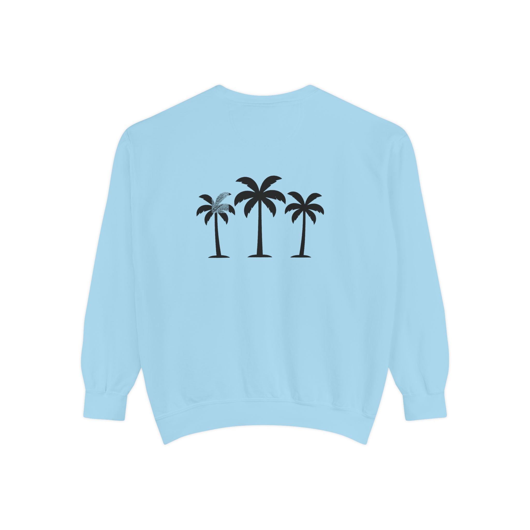 Palm Trio Sweatshirt — Tropical Palm Trees Graphic Crewneck
