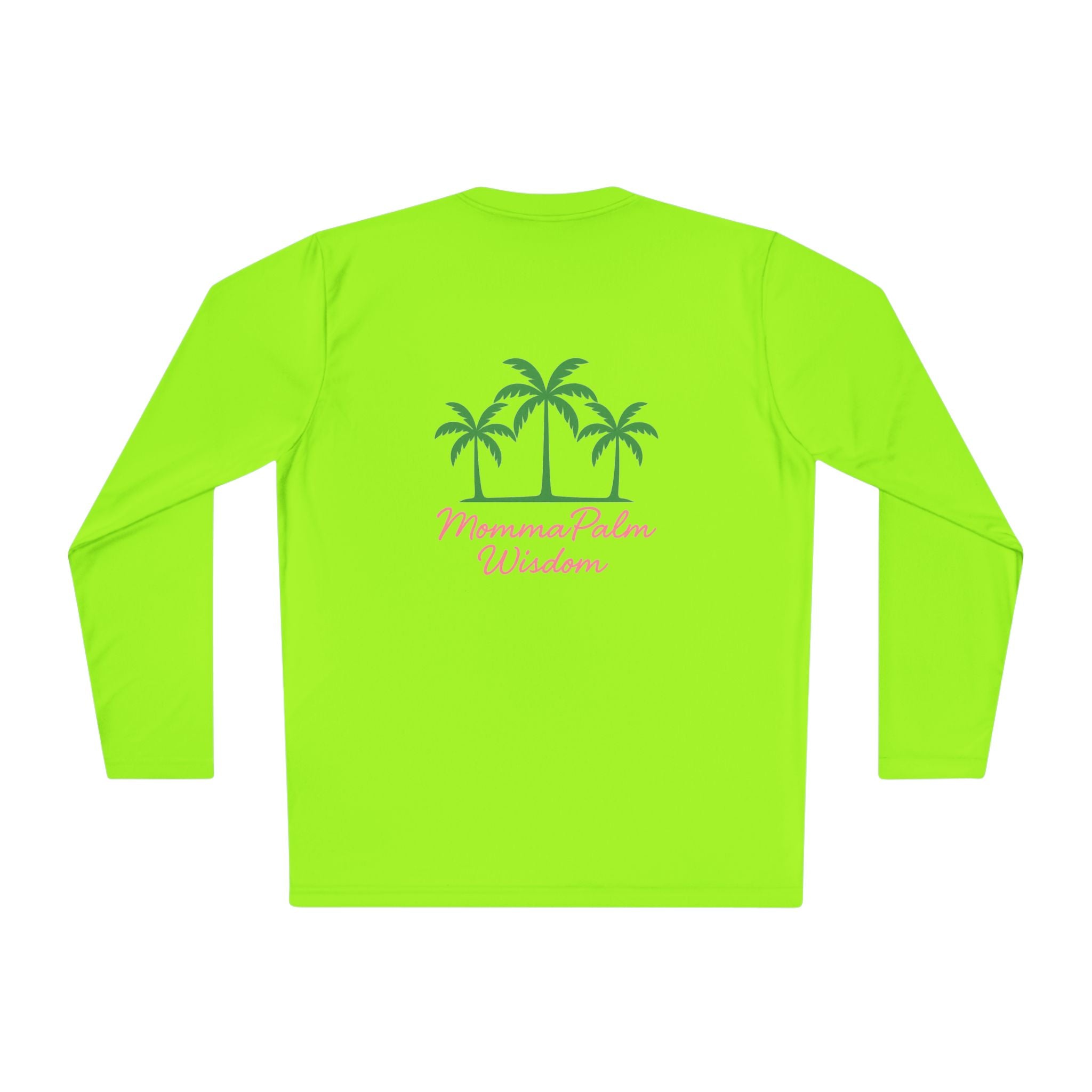 Palm Trio Long Sleeve Tee — “MommaPalm Wisdom” Tropical Graphic