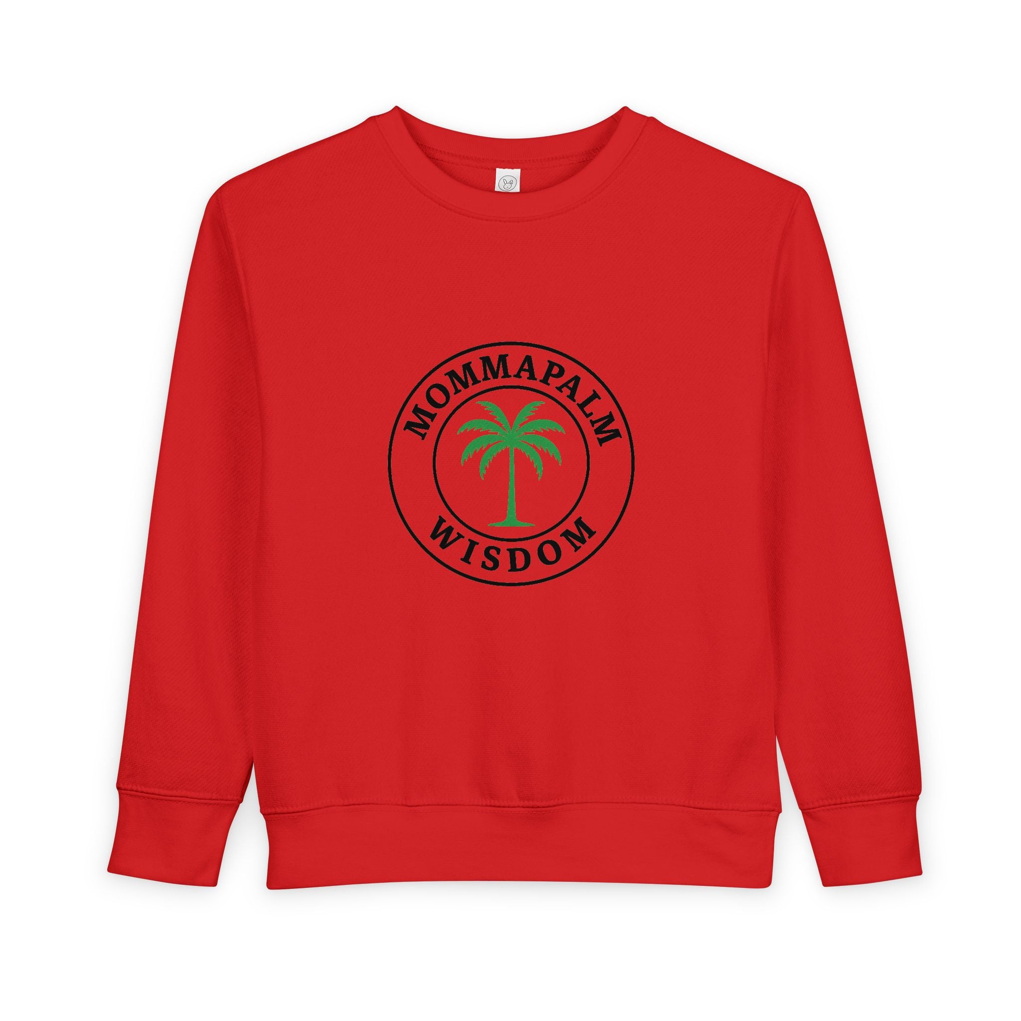 Toddler Sweatshirt — "Momma Palm Wisdom" Palm Tree Graphic Cozy Crewneck